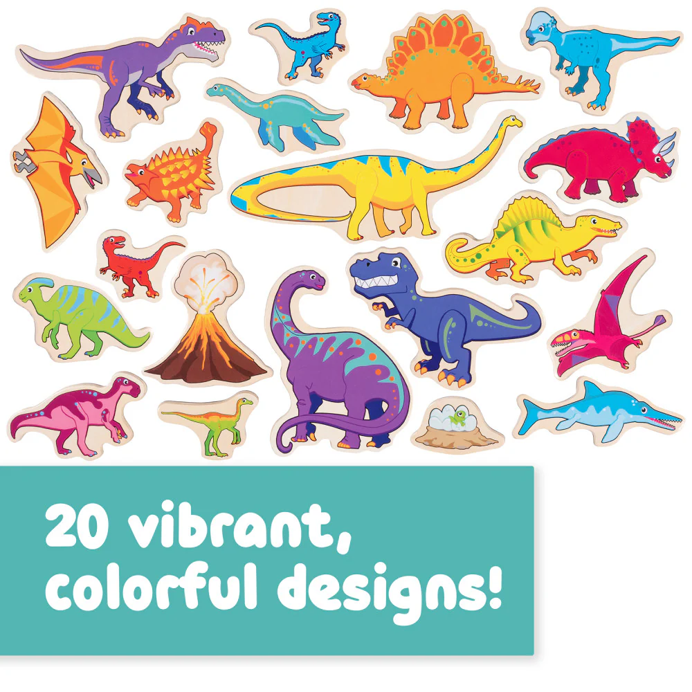 Spark & Wow Dinosaur Adventure Wooden Magnet Set - 20 Pieces - Image 13