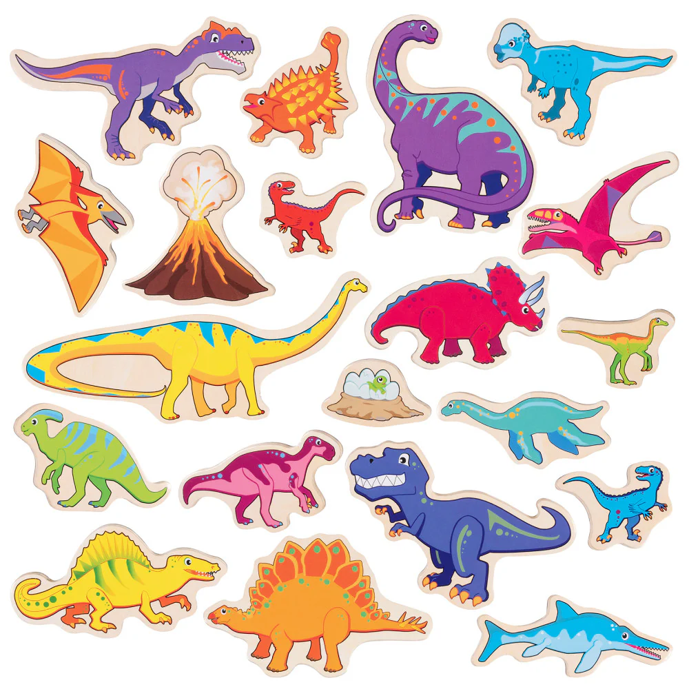 Spark & Wow Dinosaur Adventure Wooden Magnet Set - 20 Pieces - Image 3
