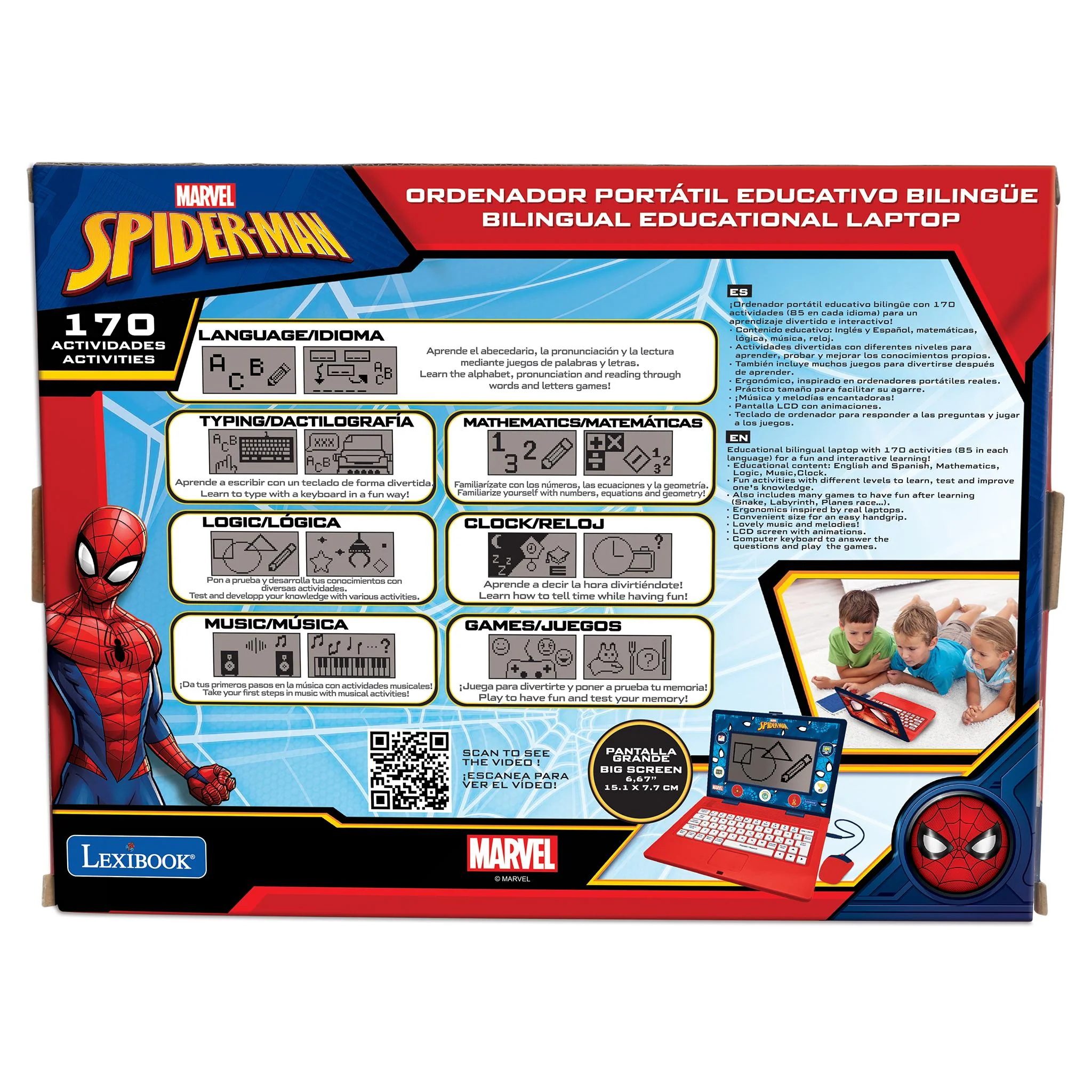 Spiderman Bilingual Educational Laptop with 170 Educational Activities and 6.7” Screen - Image 8