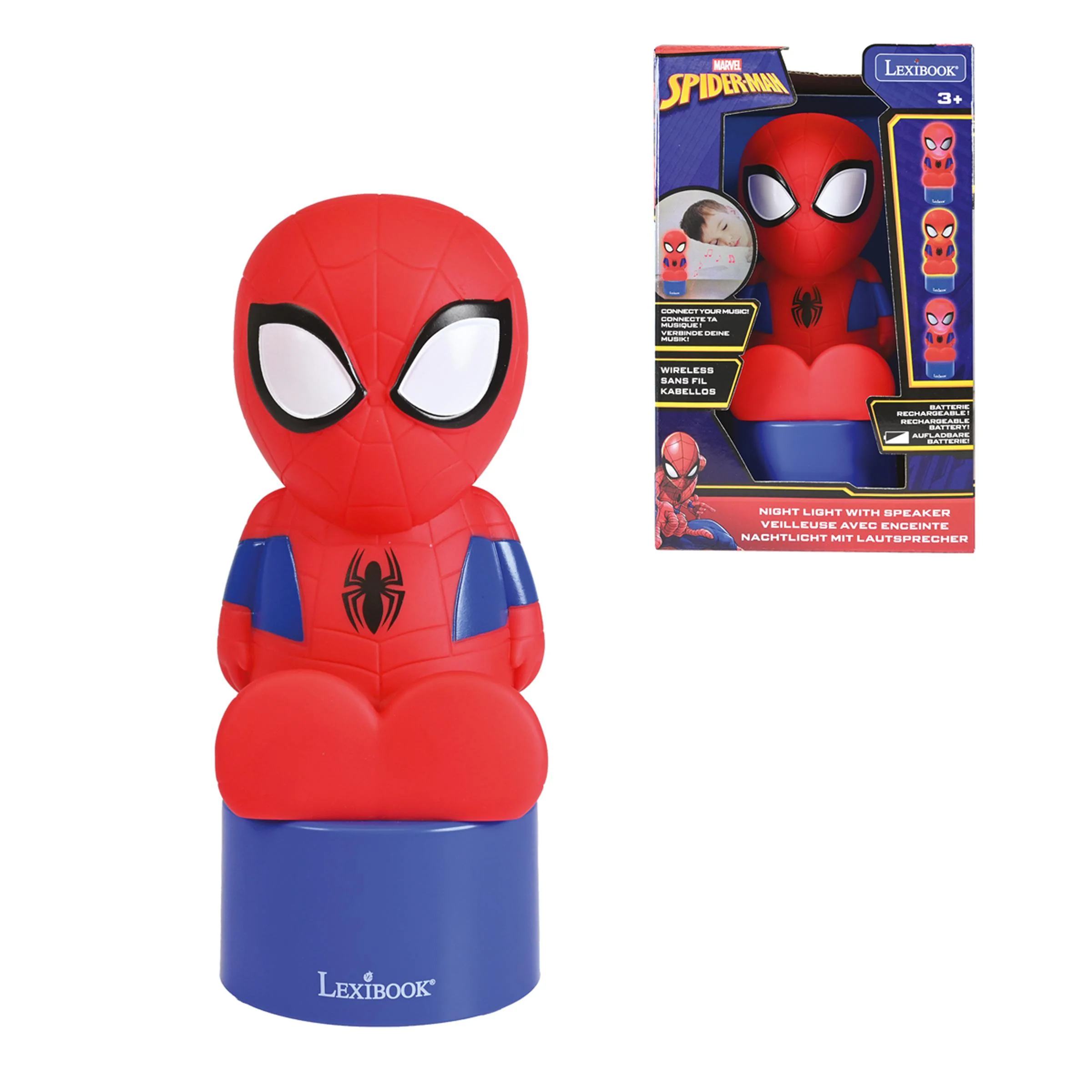 Marvel Spiderman LED Nightlight & Bluetooth Speaker - Color Changing - Image 3