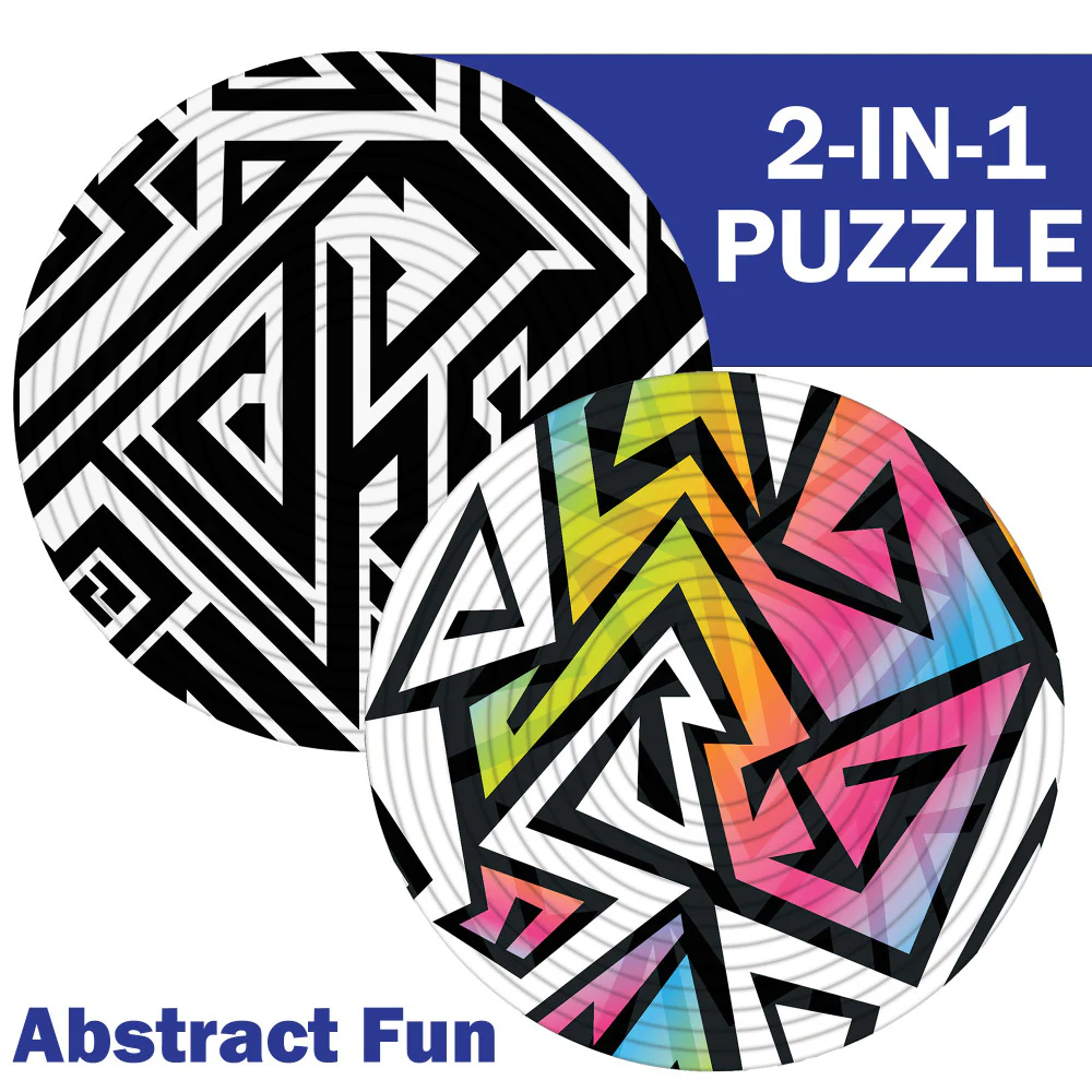 Spin Flip 14-Ring Abstract Art Double-Sided Puzzle - Colorful Brain Teaser - Image 2