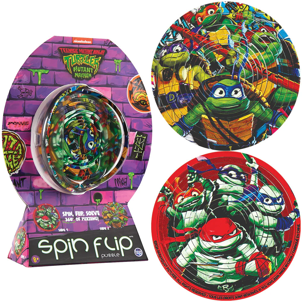 Teenage Mutant Ninja Turtles Spin Flip Puzzle - 12 Rings - Double-Sided - Image 3