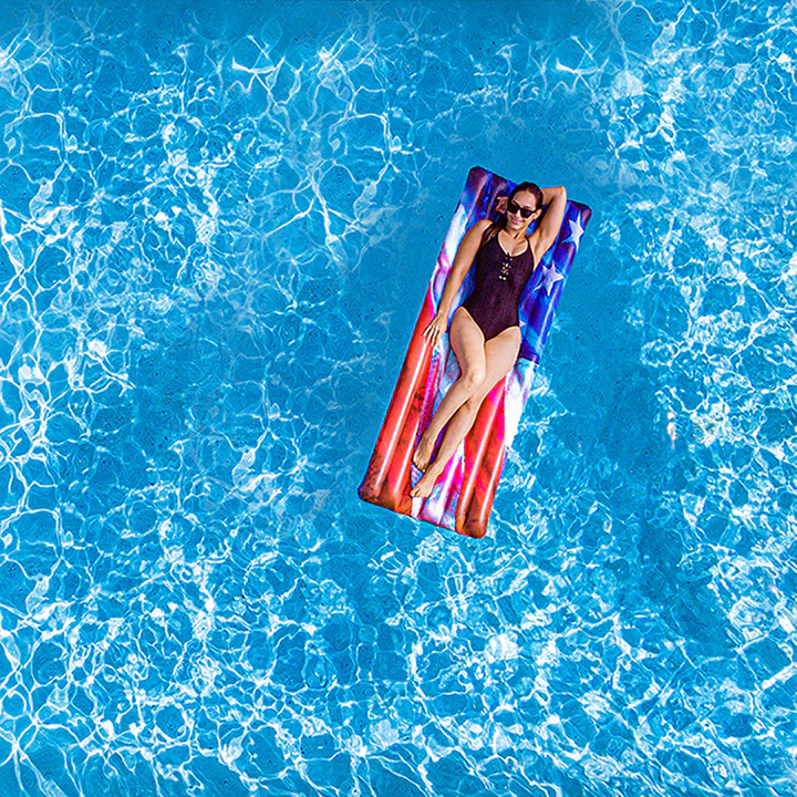 Stars & Stripes Deluxe Pool Raft - Patriotic 74x30 Inch Lounger - Image 4