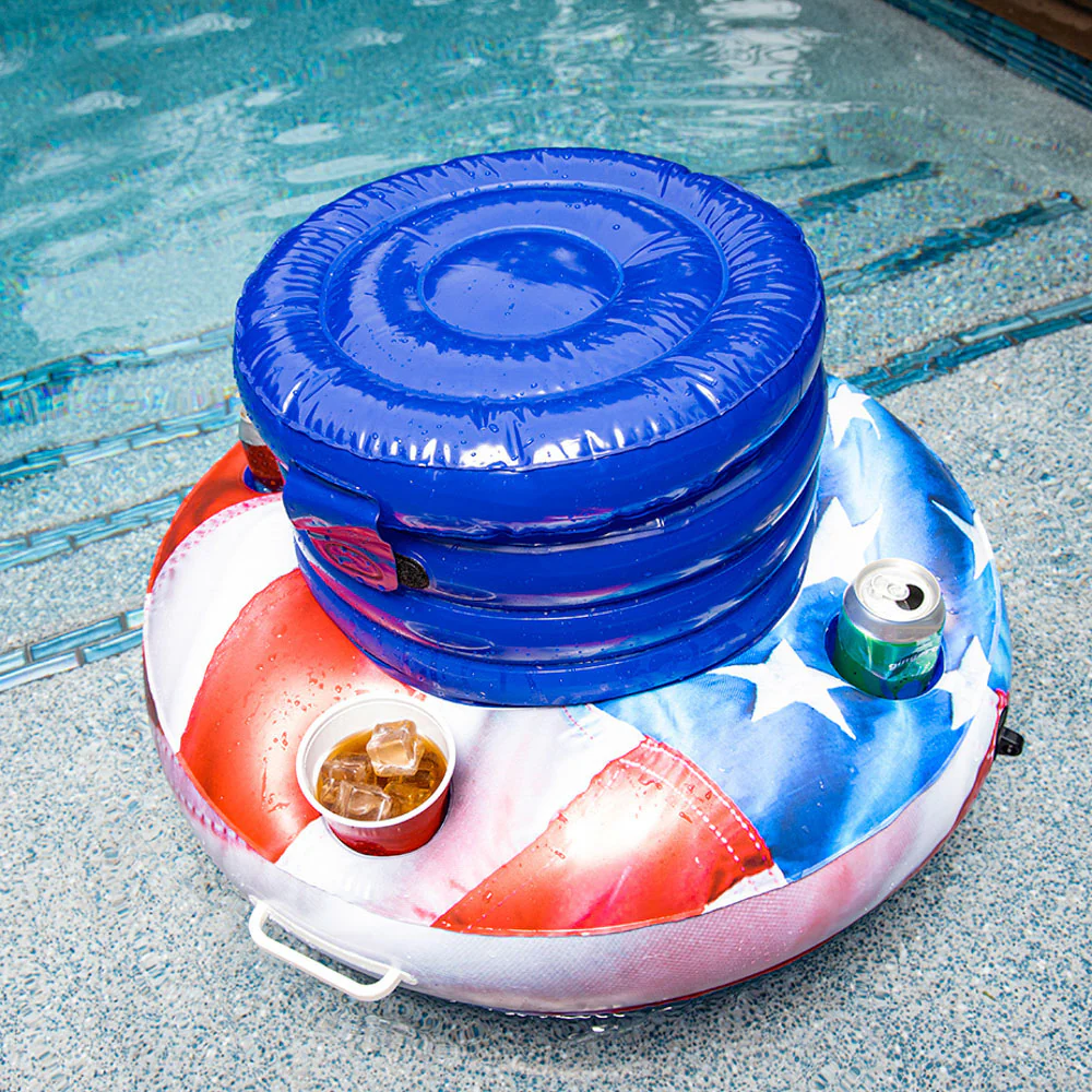 PoolCandy Stars & Stripes Floating Drink Cooler with RealPrint Technology - Image 4