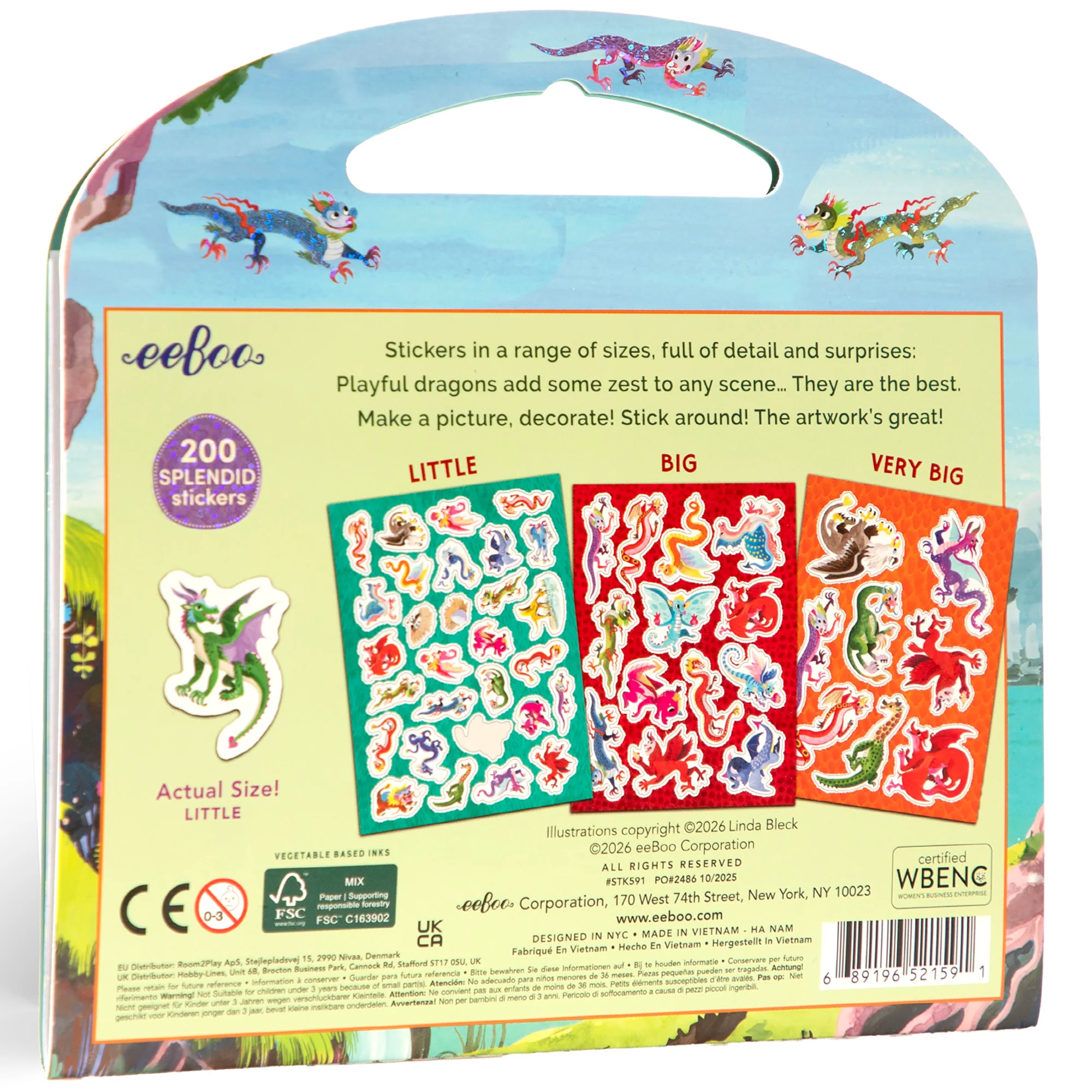 eeBoo Shiny Dragon Sticker Book With Over 200 Stickers - Image 2