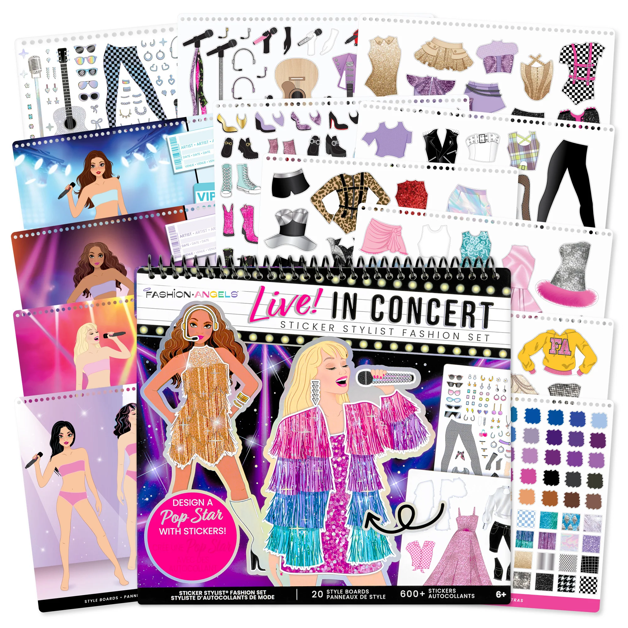 Fashion Angels Live In Concert Sticker Stylist Fashion Set With 600+ Stickers