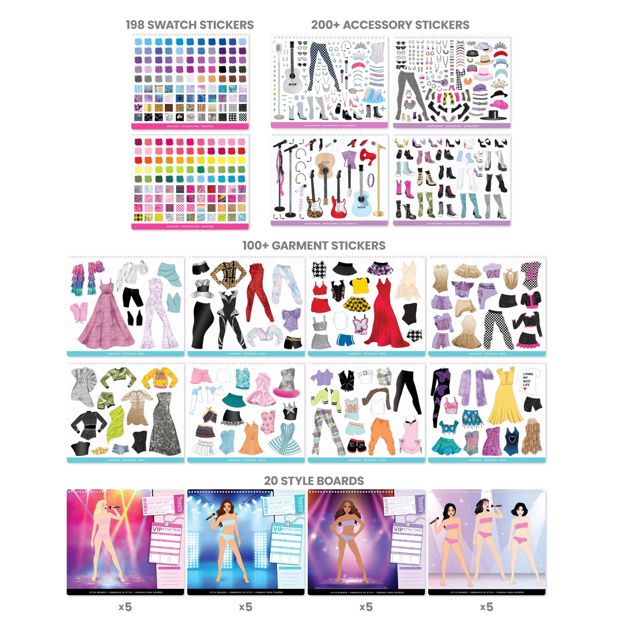 Fashion Angels Live In Concert Sticker Stylist Fashion Set With 600+ Stickers - Image 5