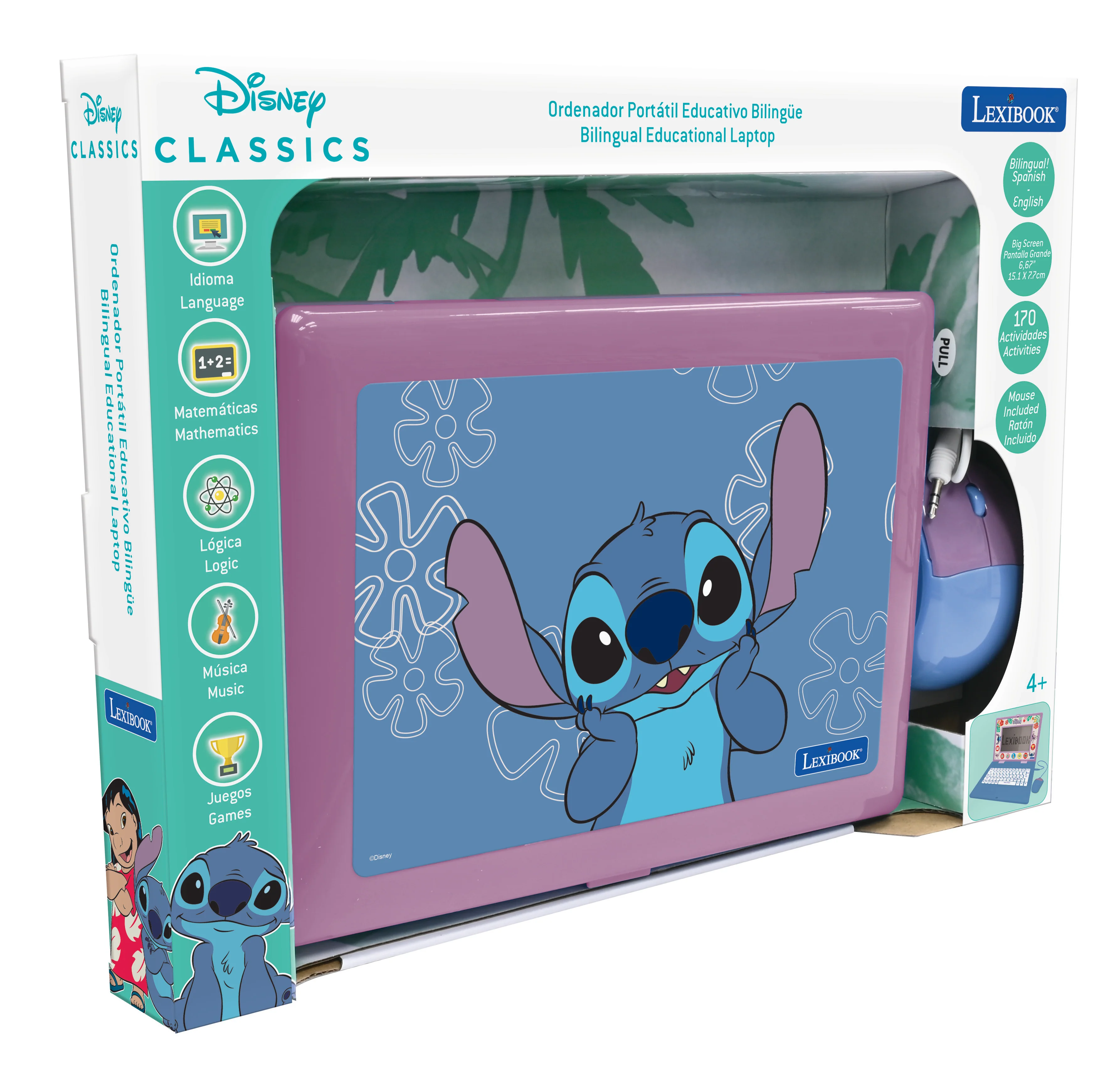 Lexibook Disney Stitch Bilingual Educational Laptop, 170 Activities, Blue - Image 6
