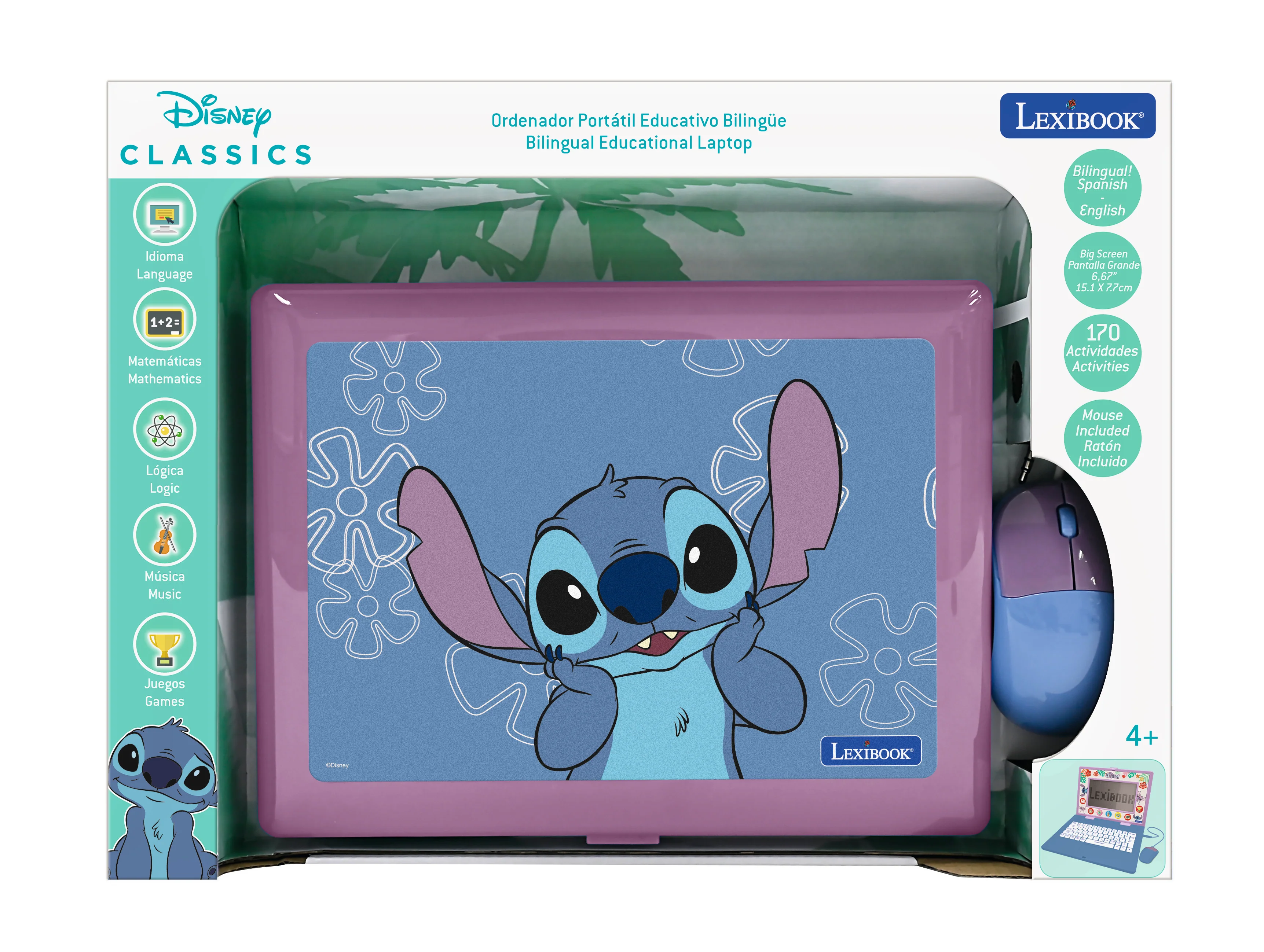 Lexibook Disney Stitch Bilingual Educational Laptop, 170 Activities, Blue - Image 9