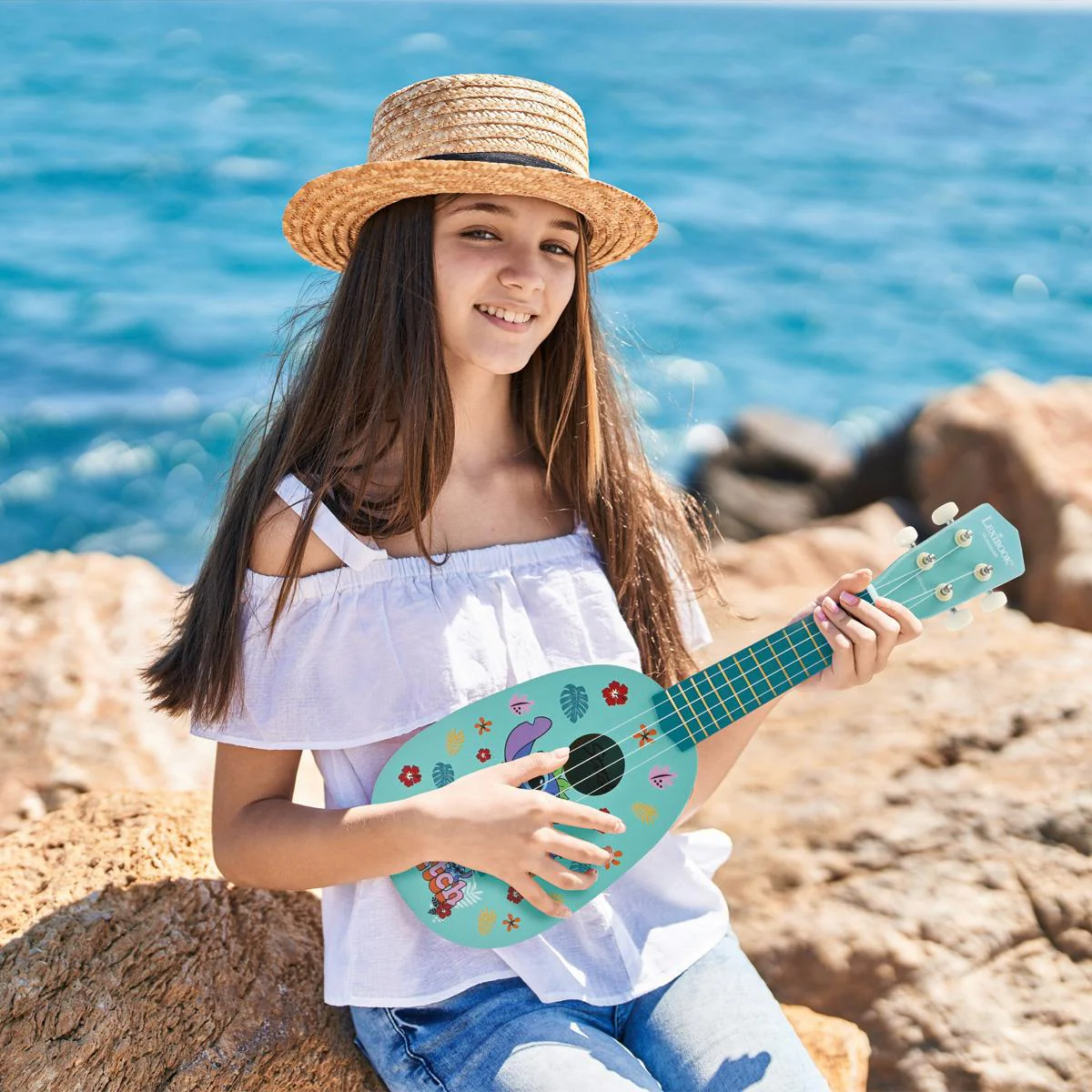 Stitch Themed Wooden Ukulele - Nylon String Music Maker - Image 5