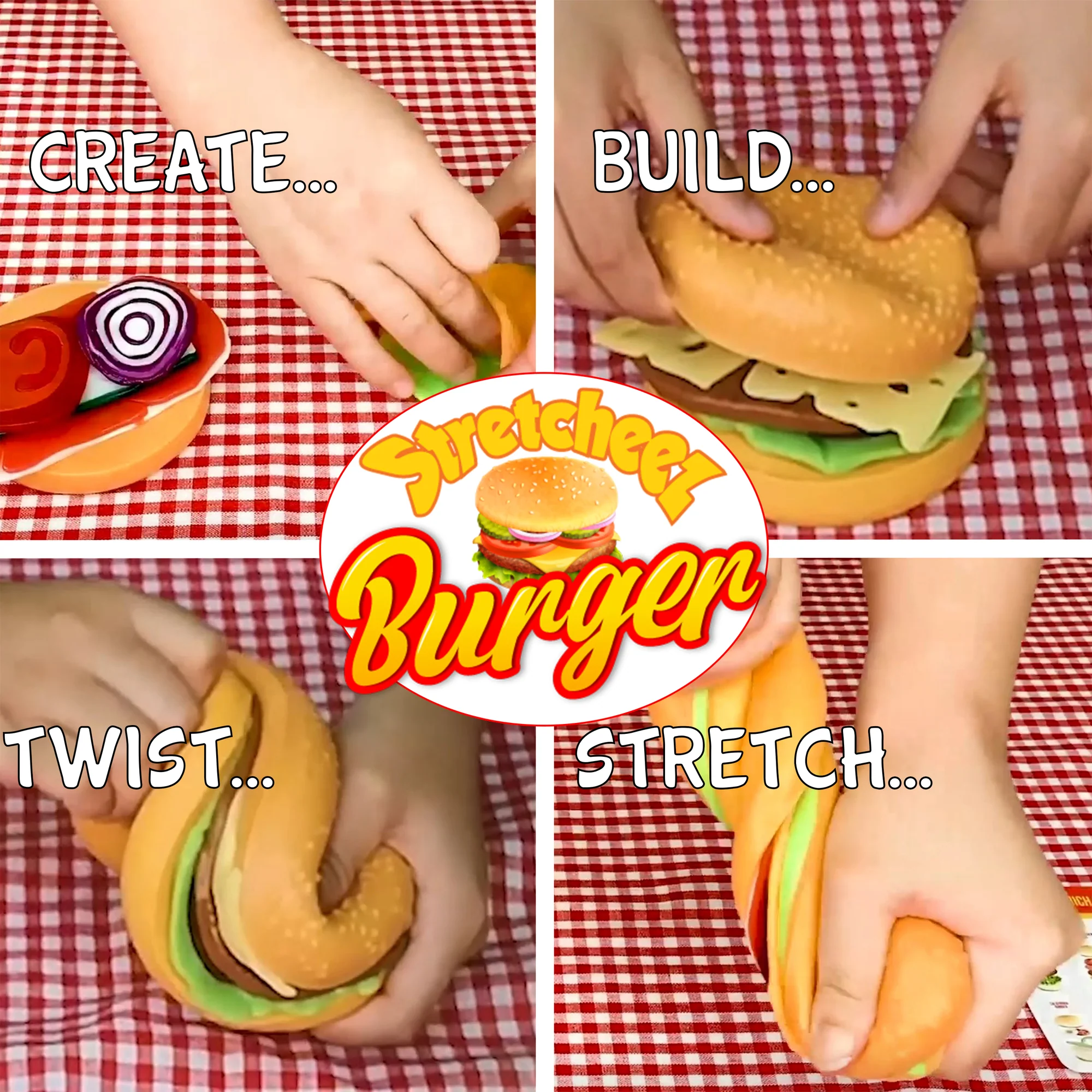 Stretcheez Hamburger 2pk - Stretchy Surprise Toy Food - Image 2