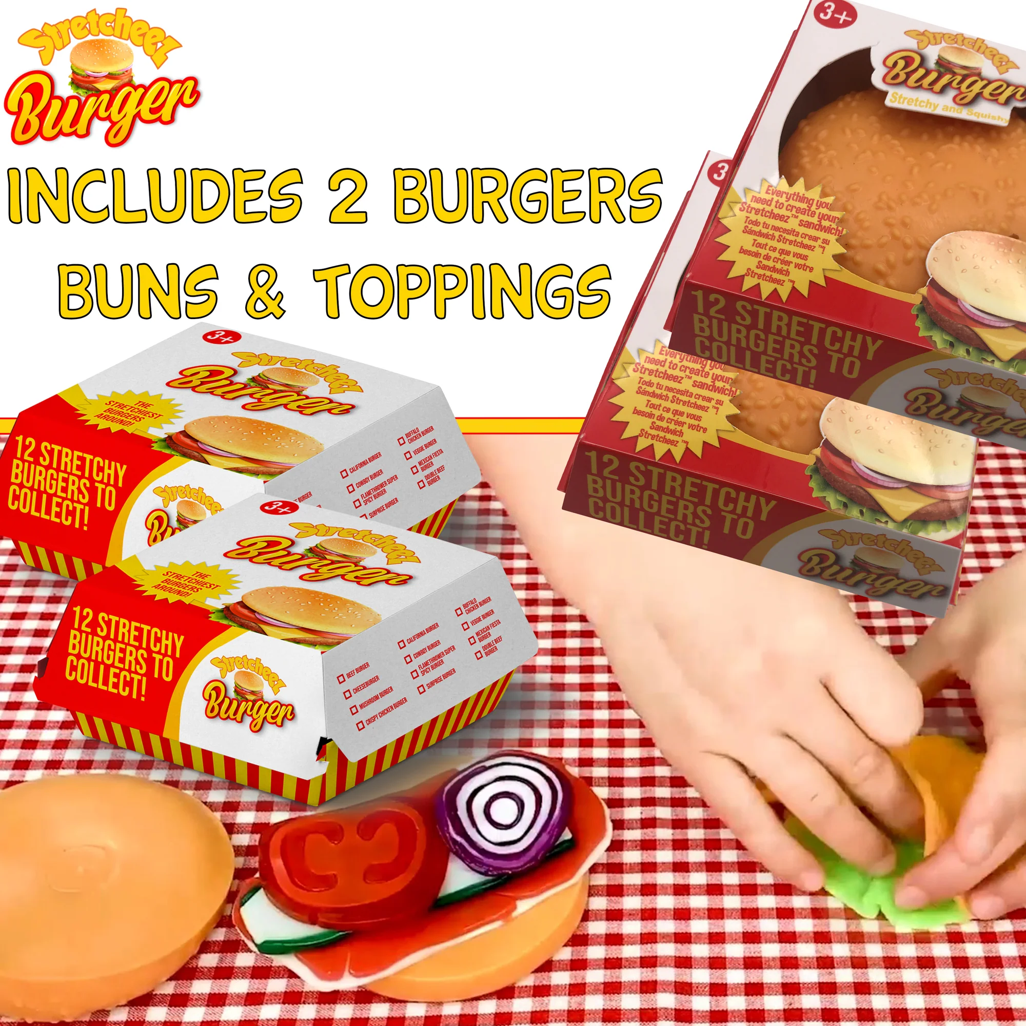 Stretcheez Hamburger 2pk - Stretchy Surprise Toy Food - Image 3