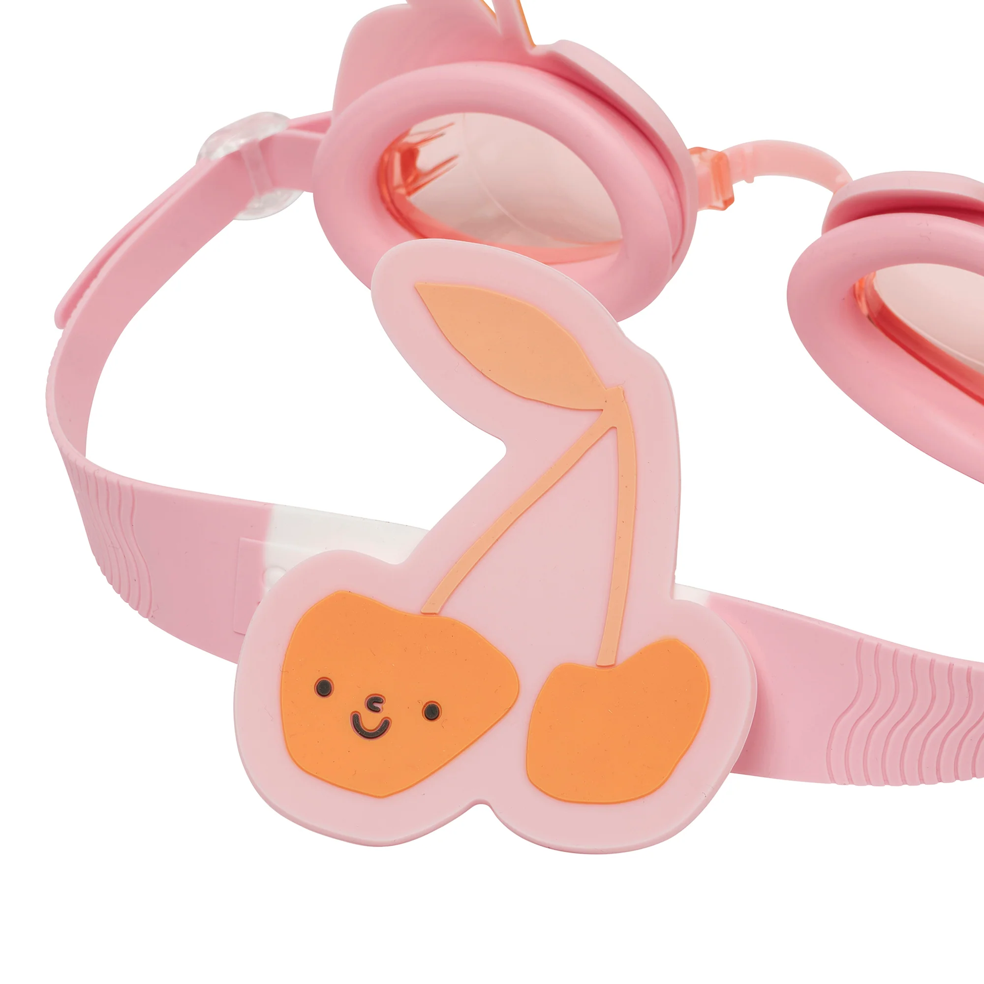 Sunnylife Cotton Candy Cherry Pink Kids Swim Goggles - 3D Cherry Band - Image 5