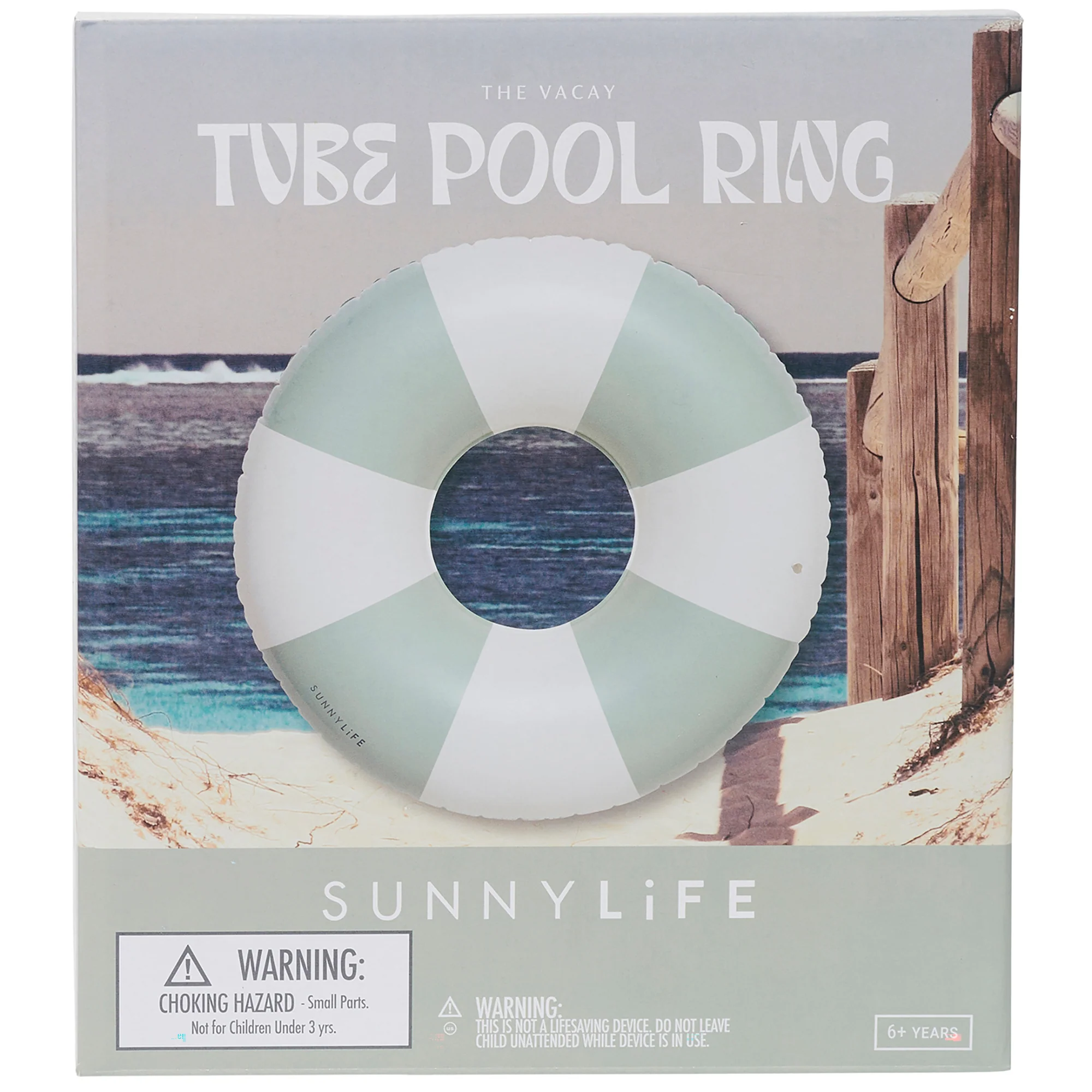 Sunnylife 41 Inch Olive Stripe Inflatable Pool Tube Float - Image 2