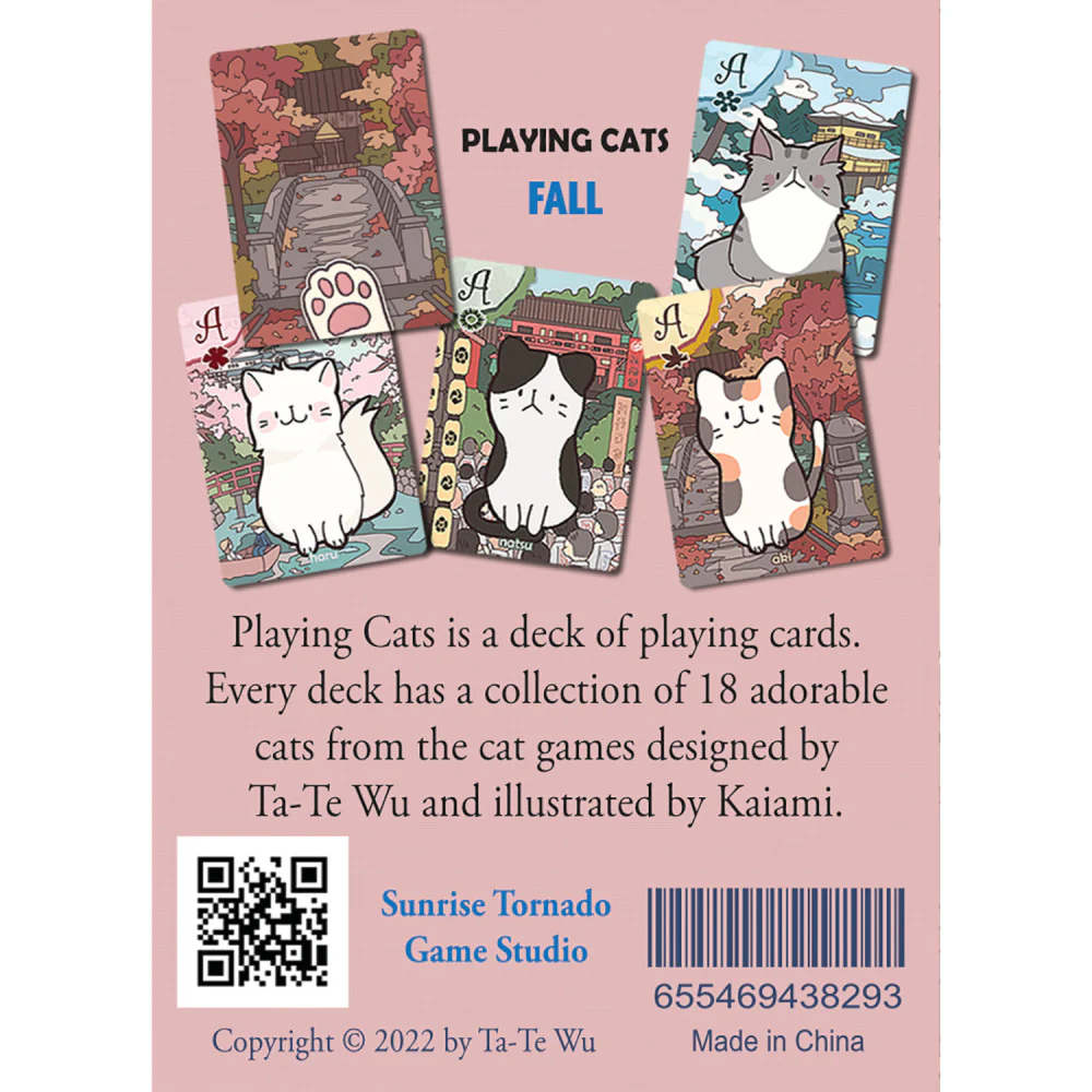 Sunrise Tornado: Playing Cats - Fall - Kyoto Seasons Inspired Card Deck - Image 2