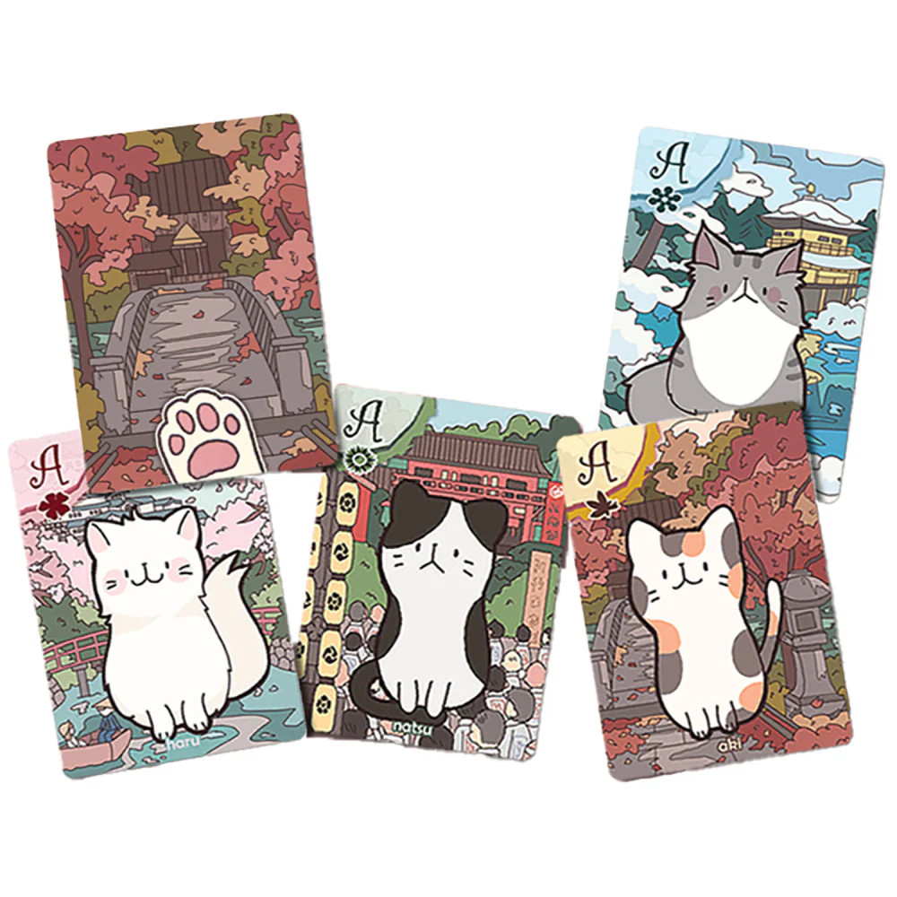 Sunrise Tornado: Playing Cats - Fall - Kyoto Seasons Inspired Card Deck - Image 3