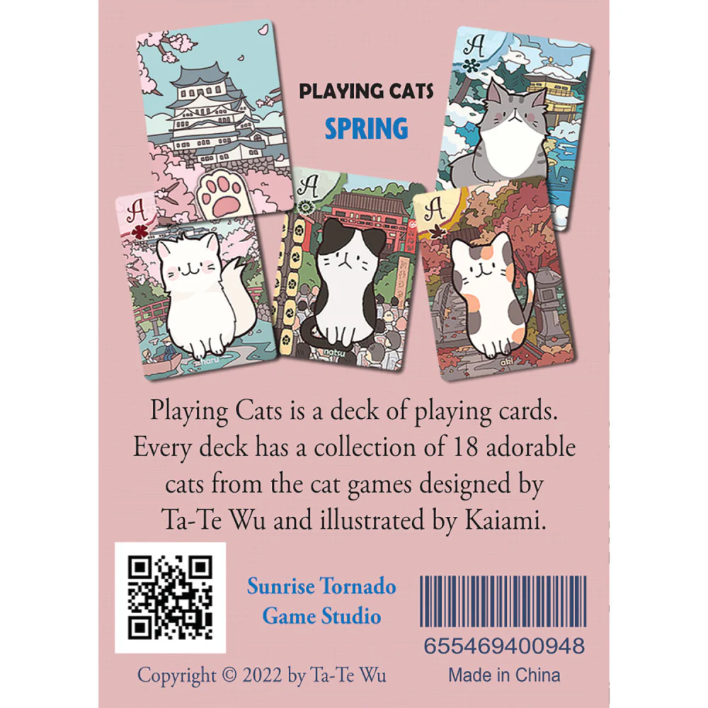Sunrise Tornado: Playing Cats - Spring - Whimsical Cat-Themed Card Deck - Image 3