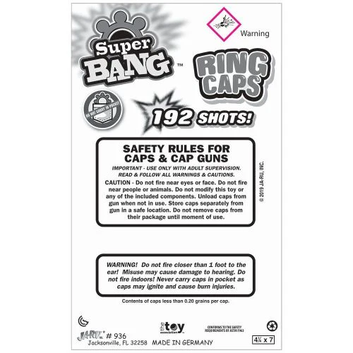 Super Bang Ring Caps 192 Count - Explosive Fun with Every Shot! - Image 2