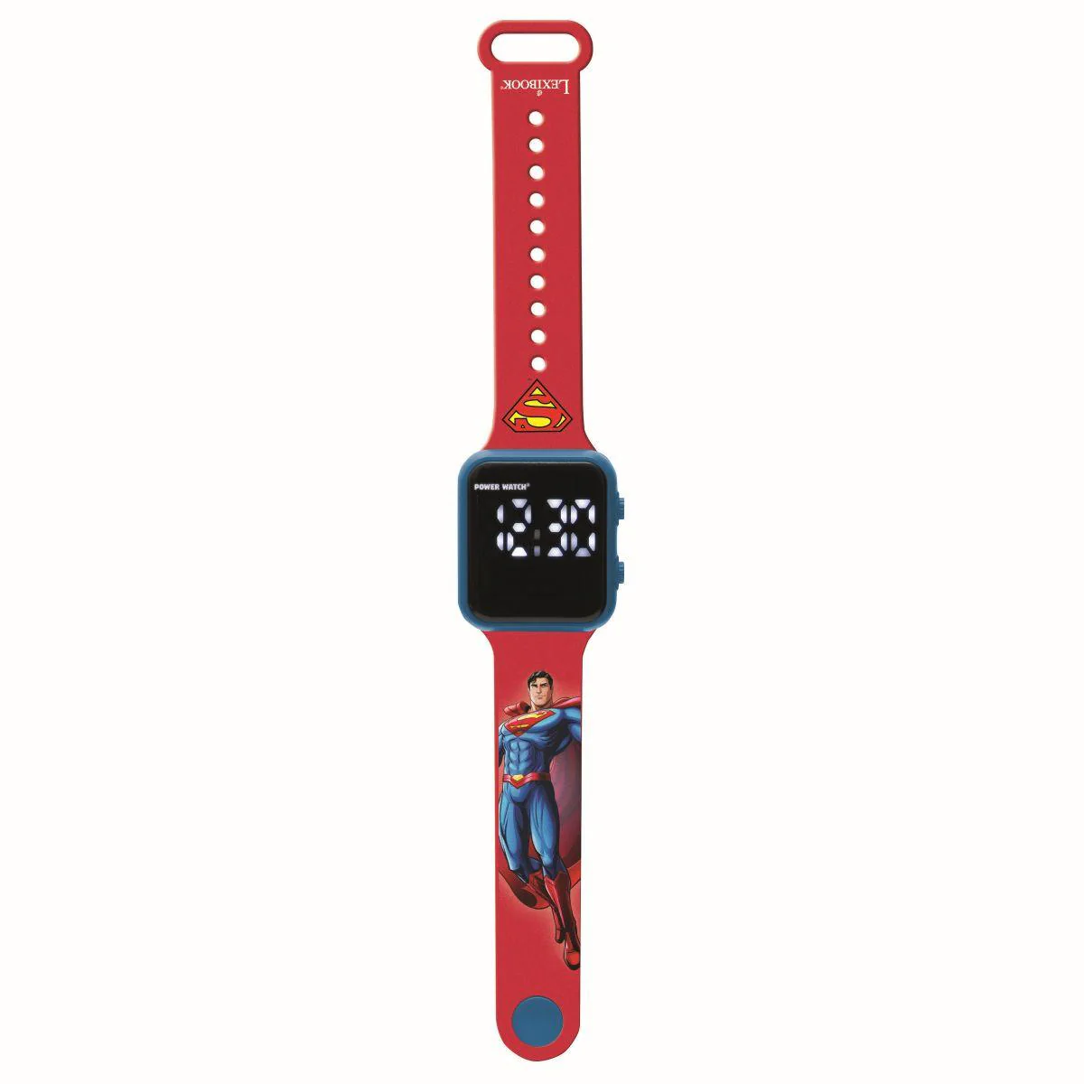 LEXiBOOK Superman LED Digital Watch - Red/Blue Adjustable Strap - Image 5