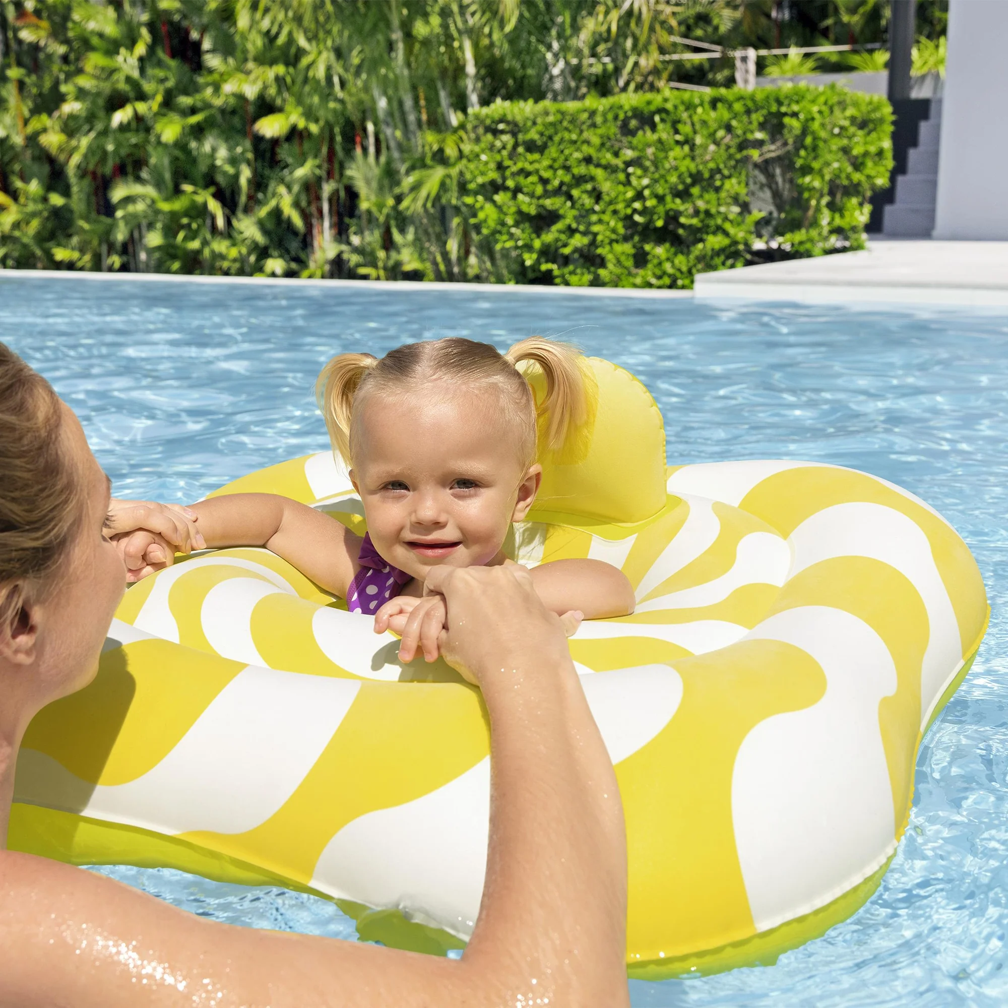 Swim Safe Comfort Plush Baby Float – 31" Yellow Inflatable with Diaper-Style Seat - Image 3