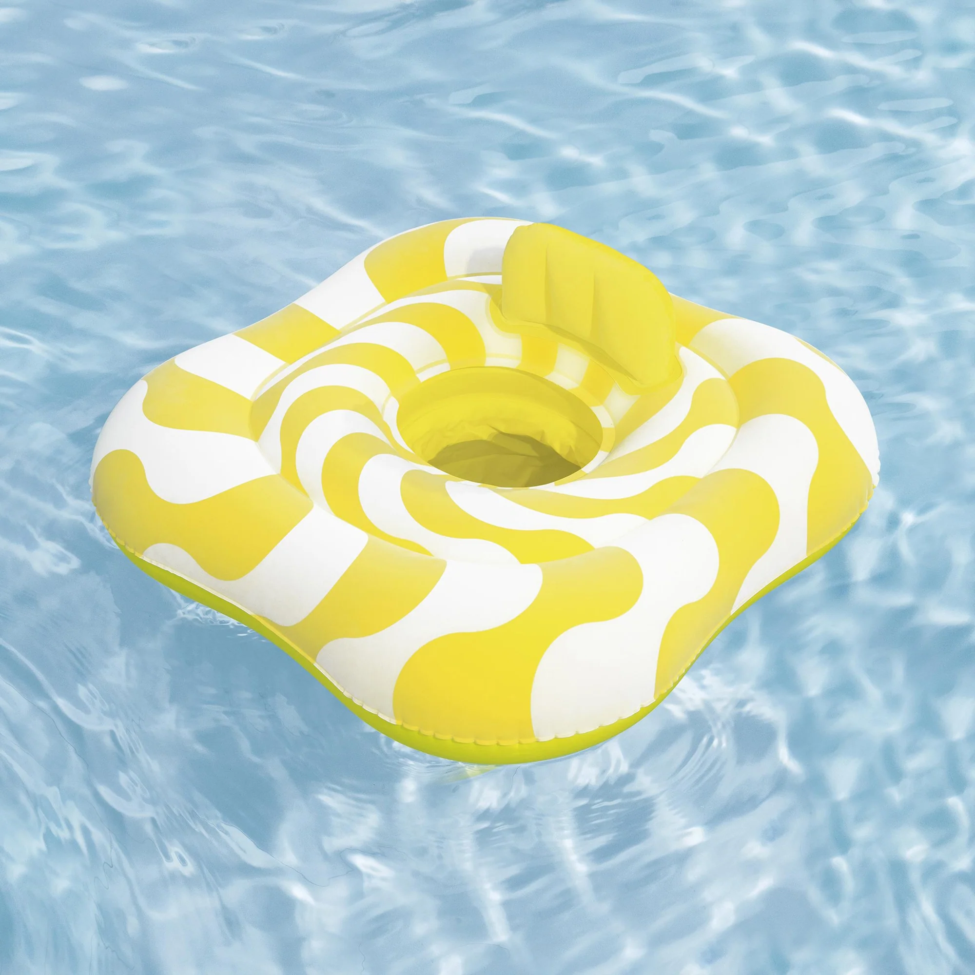 Swim Safe Comfort Plush Baby Float – 31" Yellow Inflatable with Diaper-Style Seat - Image 4