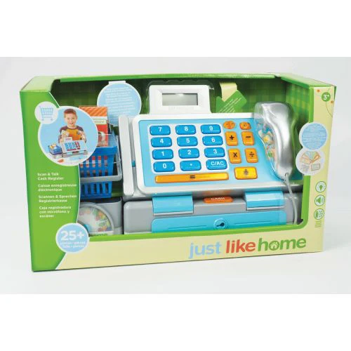 Interactive Talking Cash Register with Scanner and Play Money Set