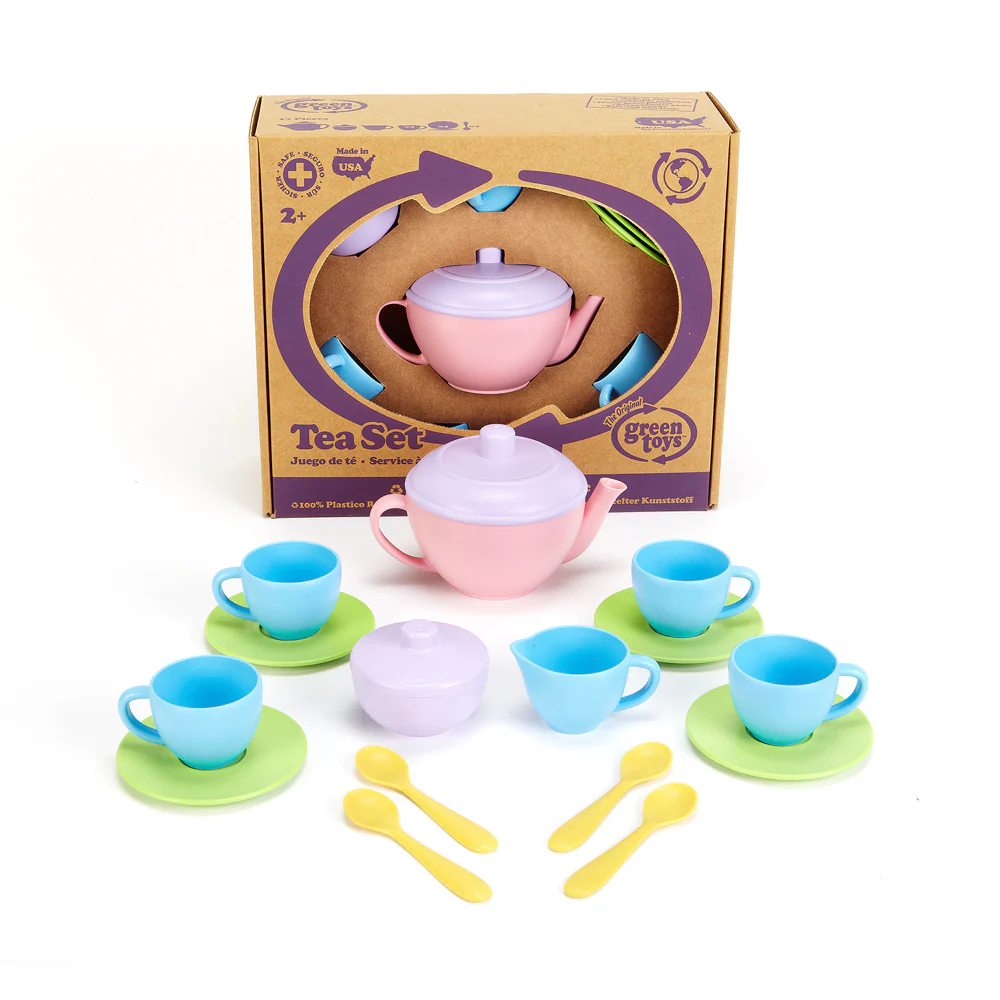Green Toys Eco-Friendly Children's Tea Set Playset - Image 3