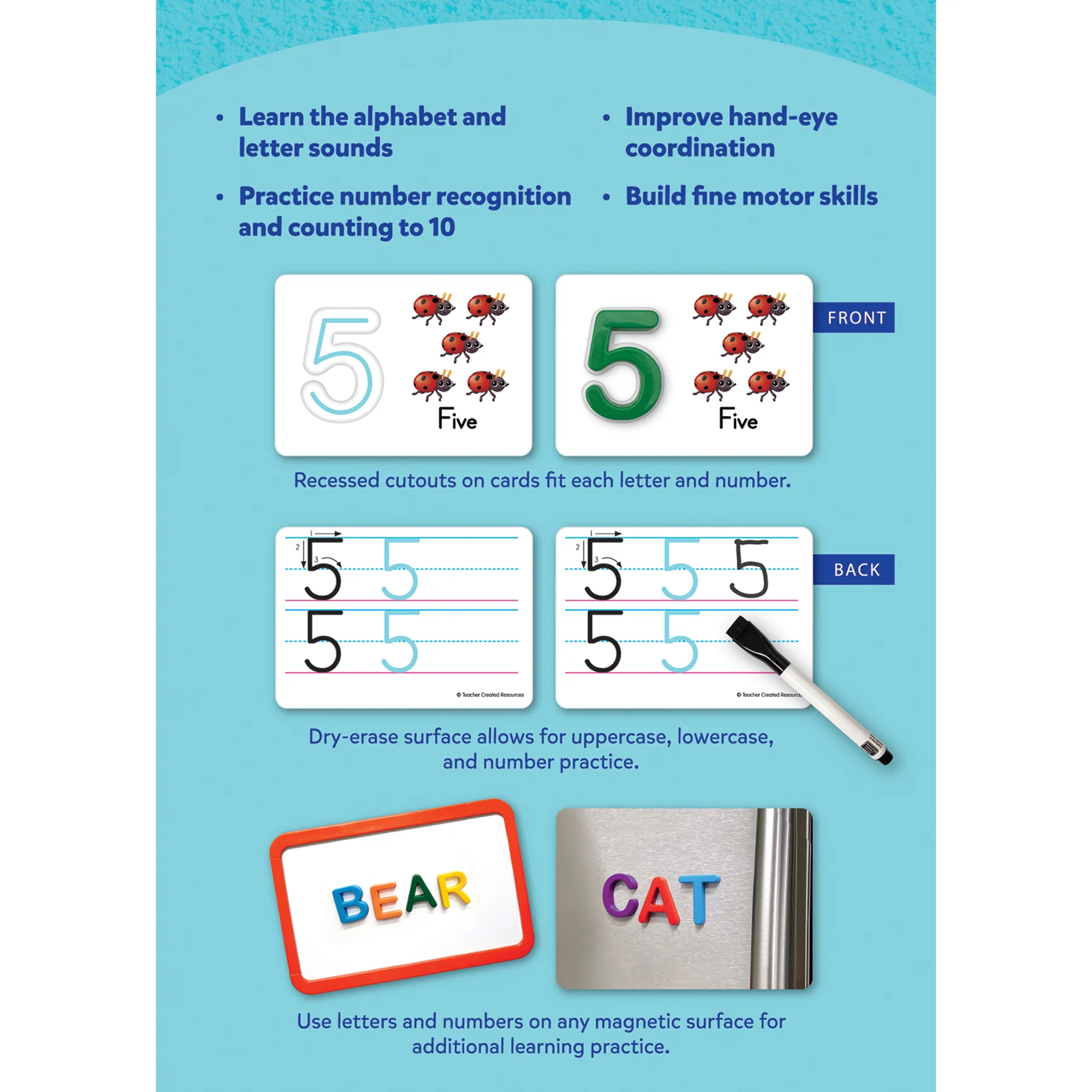 Teacher Created Resources Alphabet & Numbers Magnetic Learning Set - Image 5