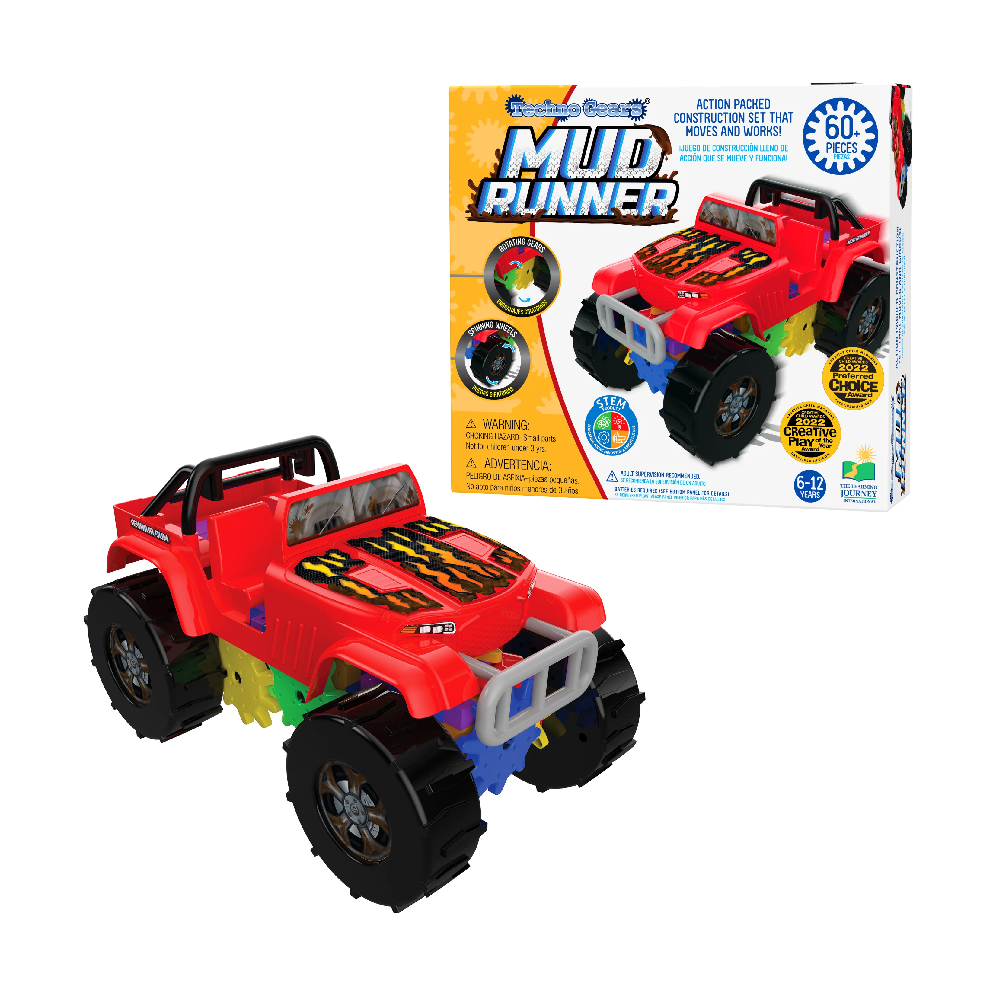Techno Gears Mud Runner Monster Truck Construction Set - 60+ Pieces - Image 3