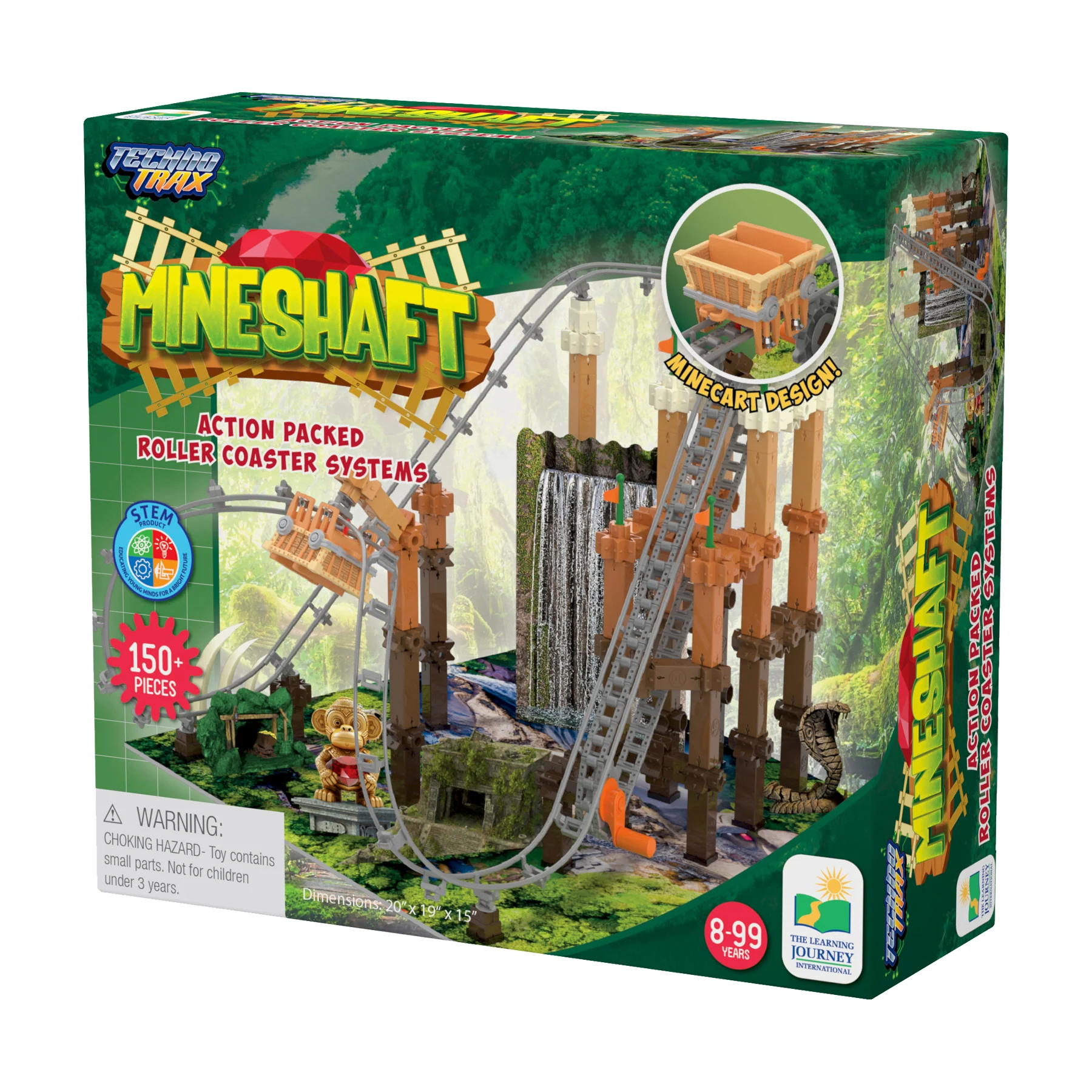 Techno Trax Mineshaft Roller Coaster Building Set - 150+ Pieces