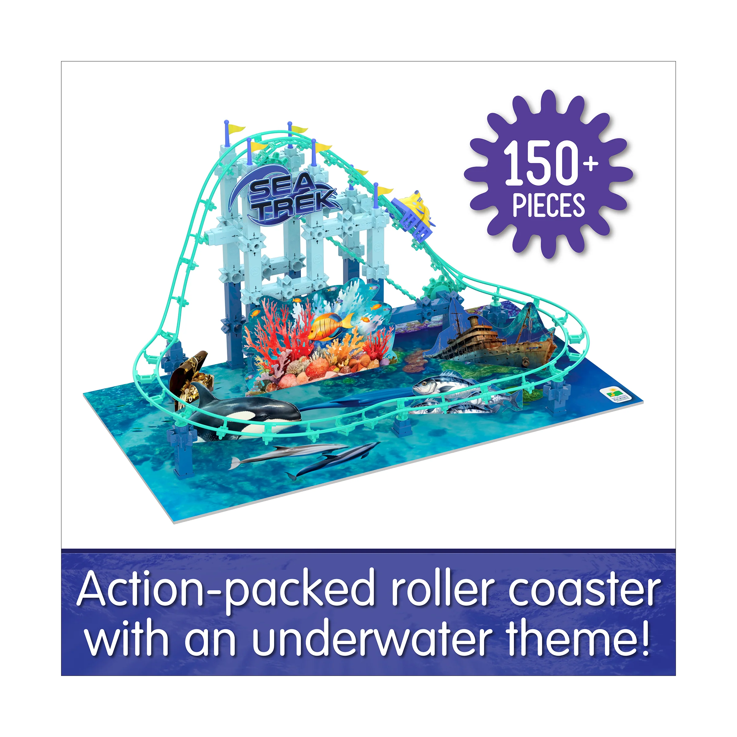 Techno Trax Sea Trek Roller Coaster Building Kit - 150+ Pieces - Image 4