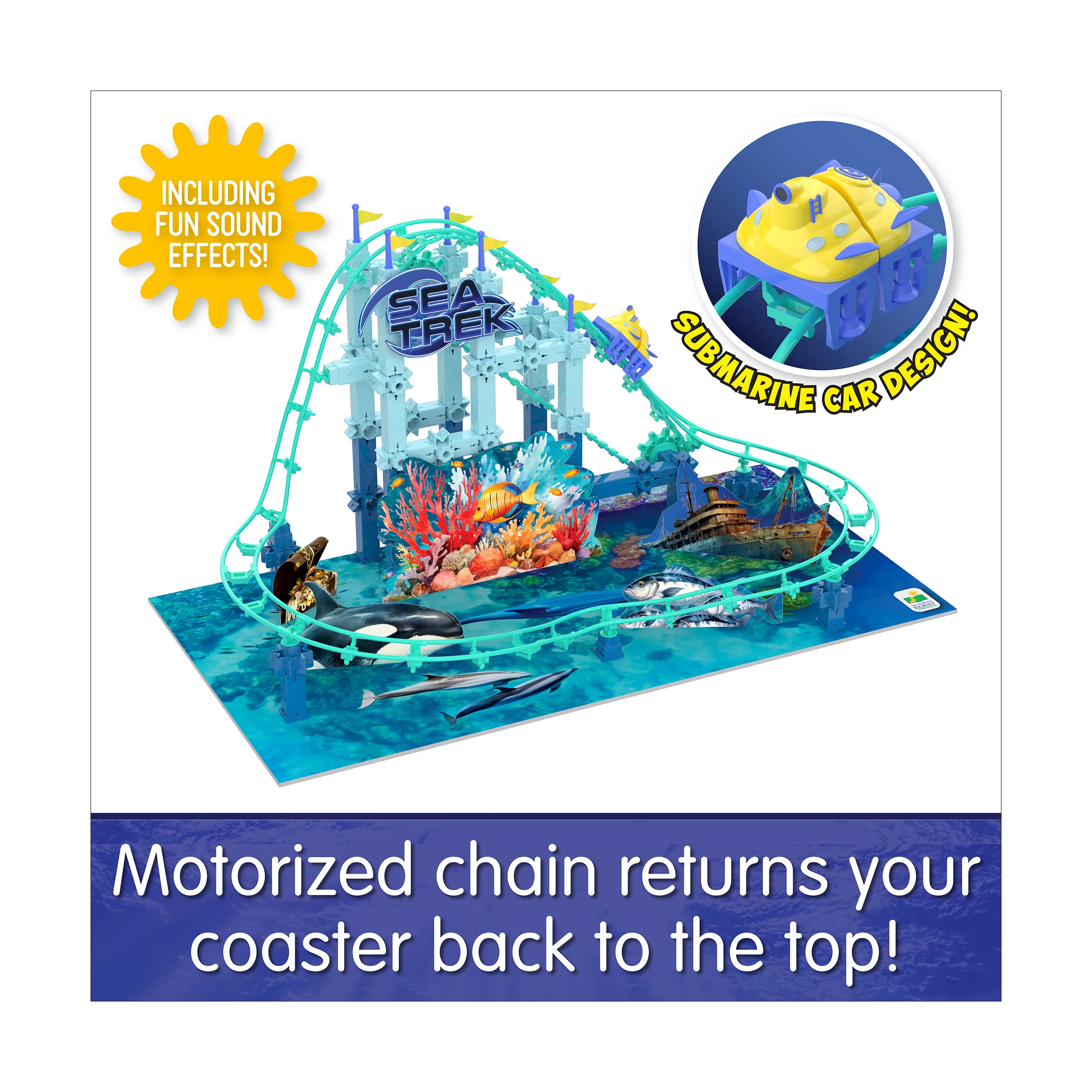 Techno Trax Sea Trek Roller Coaster Building Kit - 150+ Pieces - Image 5