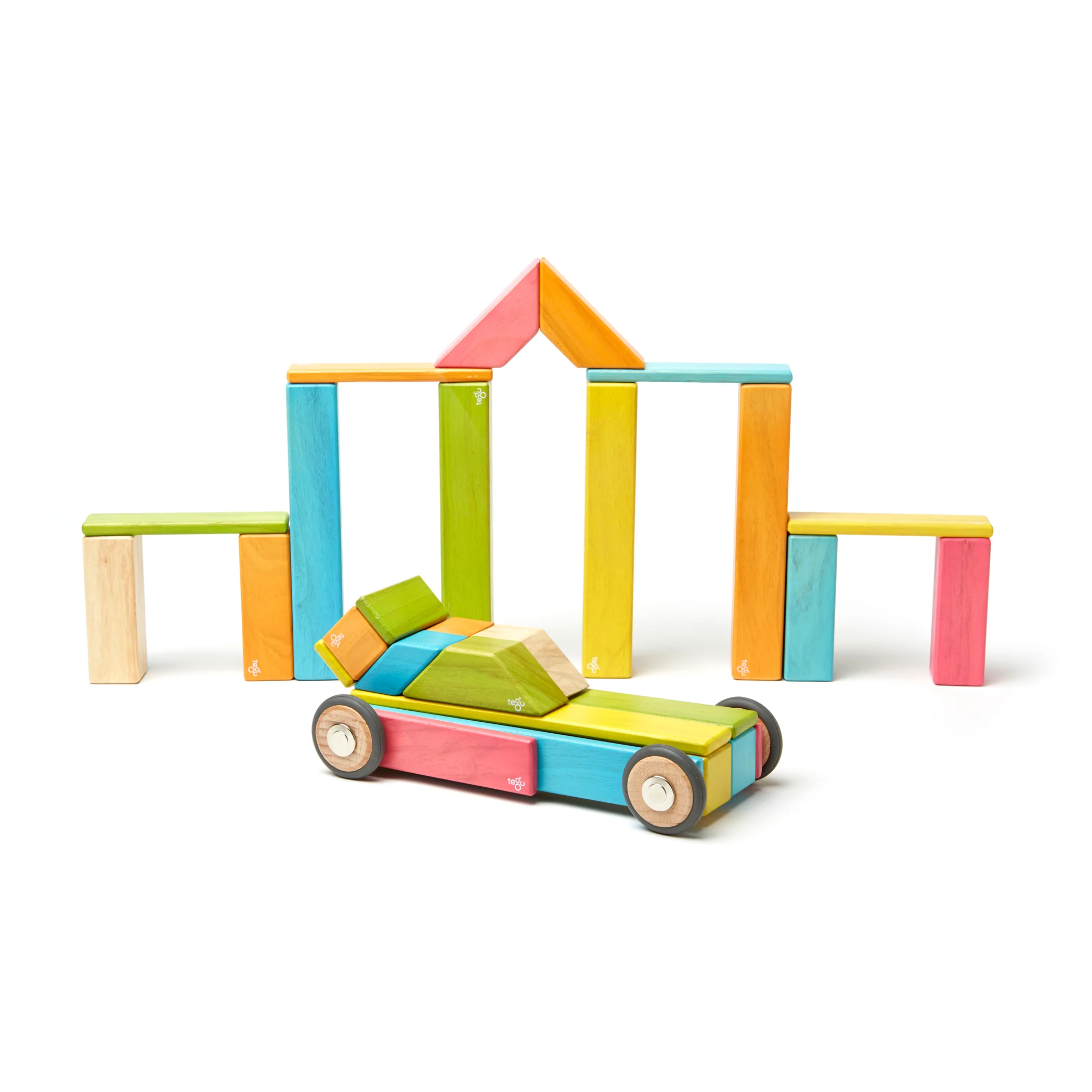 Tegu Magnetic Wooden Blocks, 42-Piece Set, Tints - Image 4