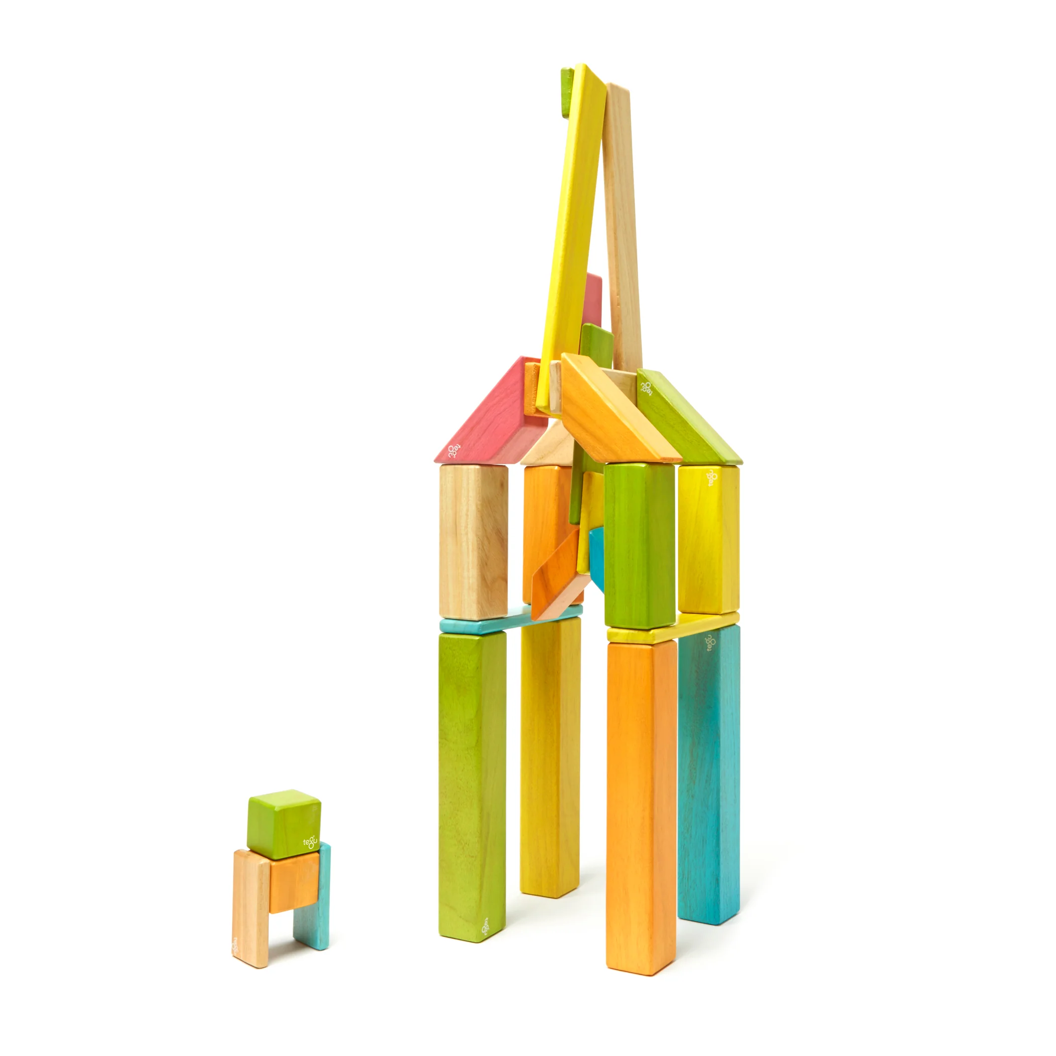 Tegu Magnetic Wooden Blocks, 90-Piece Classroom Kit, Tints - Image 5