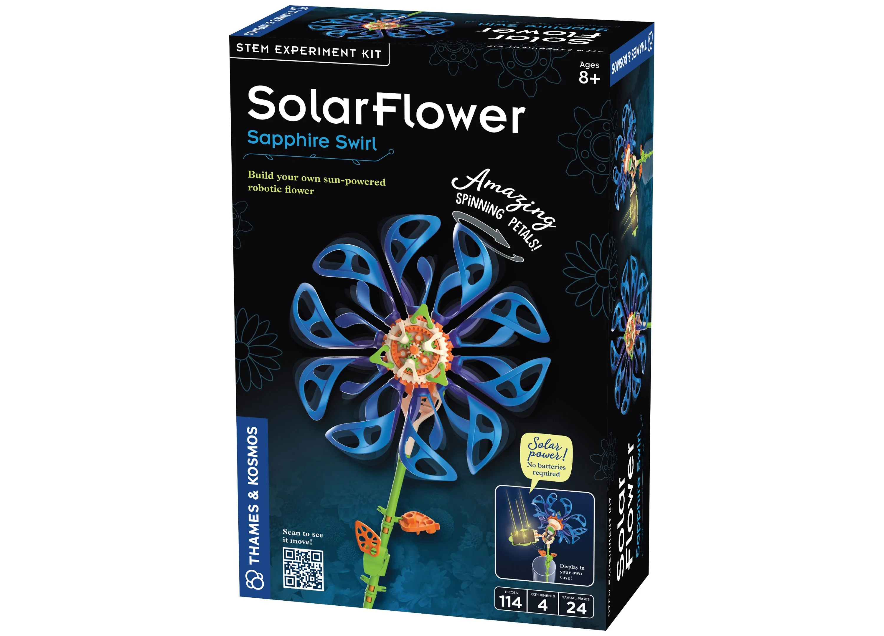Thames & Kosmos SolarFlower Sapphire Swirl 114-Piece Solar-Powered Kinetic Sculpture Ages 8+