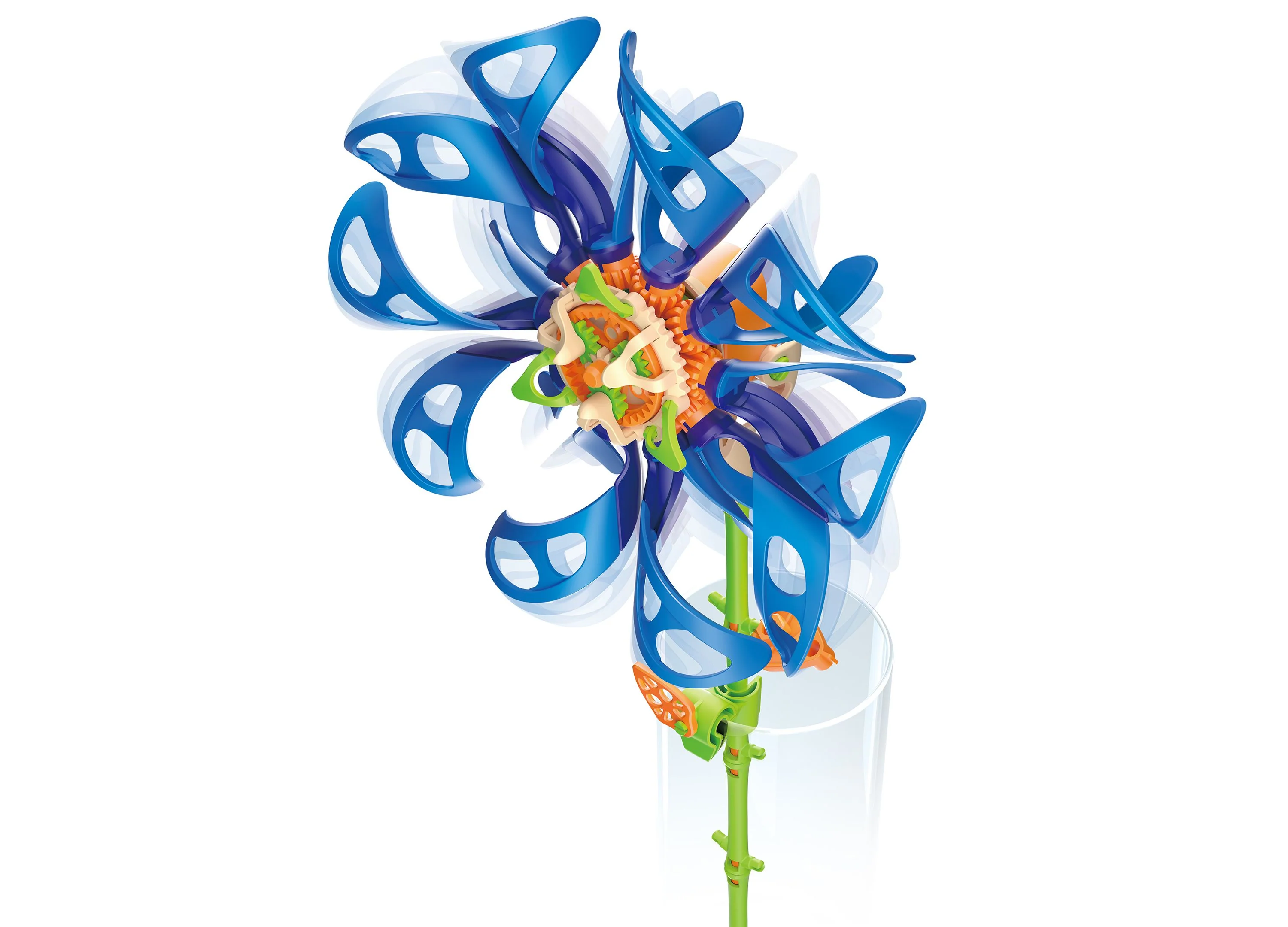 Thames & Kosmos SolarFlower Sapphire Swirl 114-Piece Solar-Powered Kinetic Sculpture Ages 8+ - Image 6