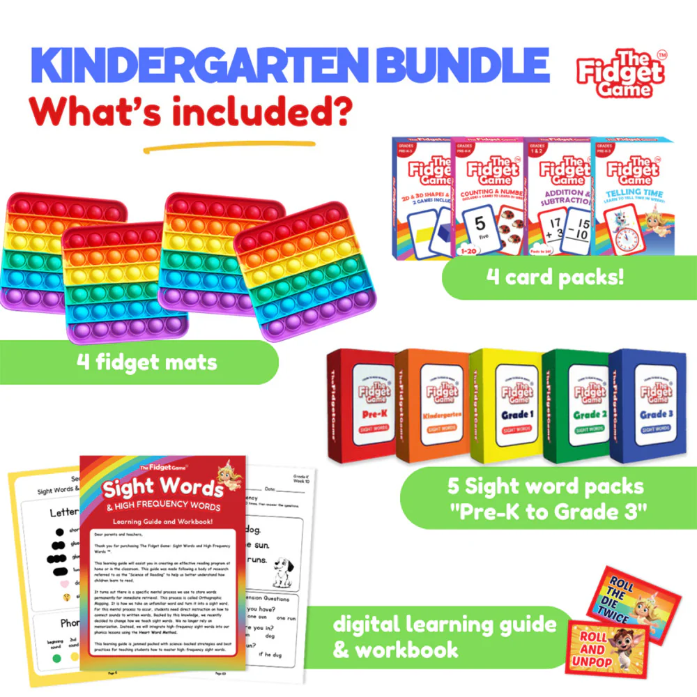 Fidget Game Kindergarten Mastery Learning Bundle - Educational Games - Image 2