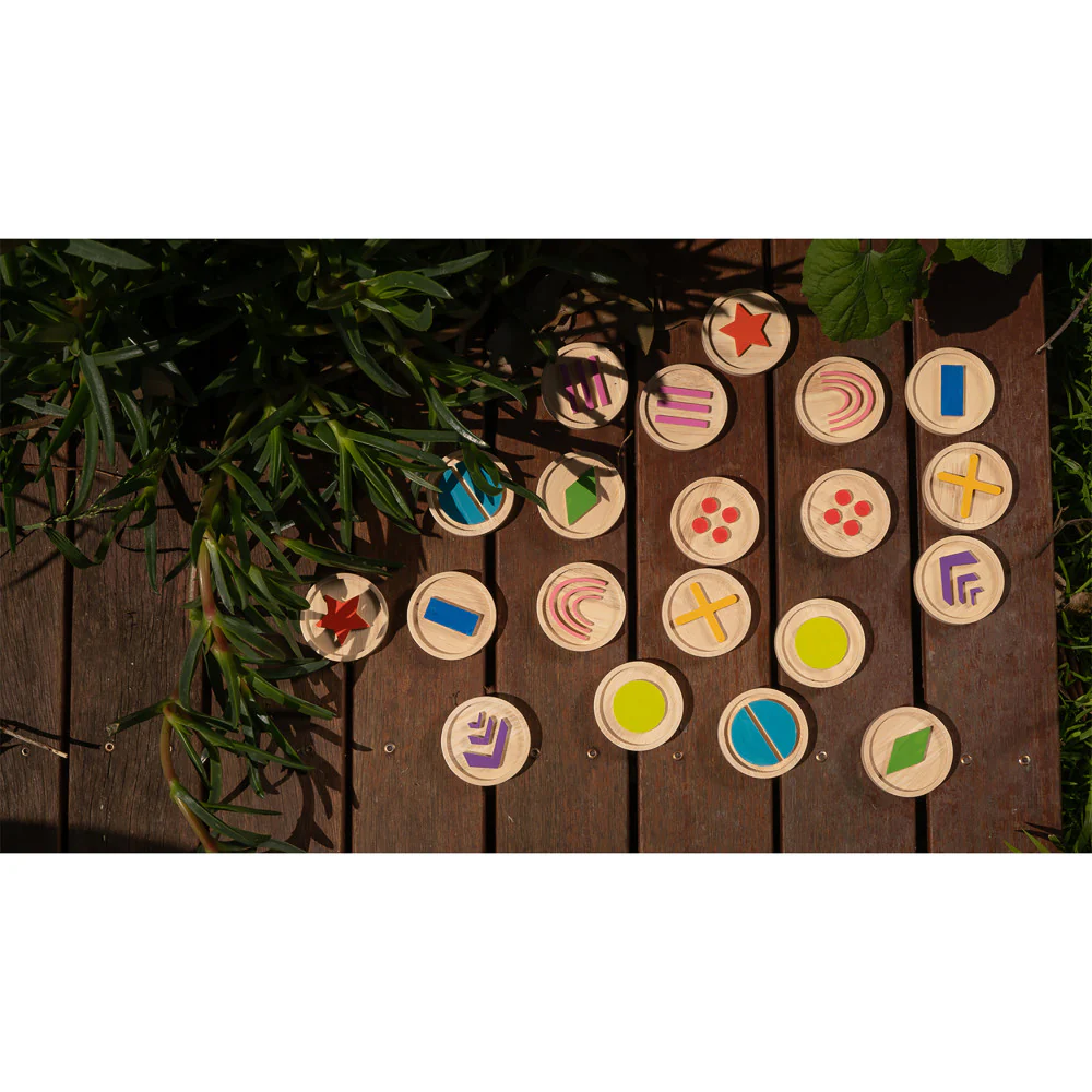 The Freckled Frog Let's Feel - Tactile Sensory Disks - Colorful Beechwood - Image 4