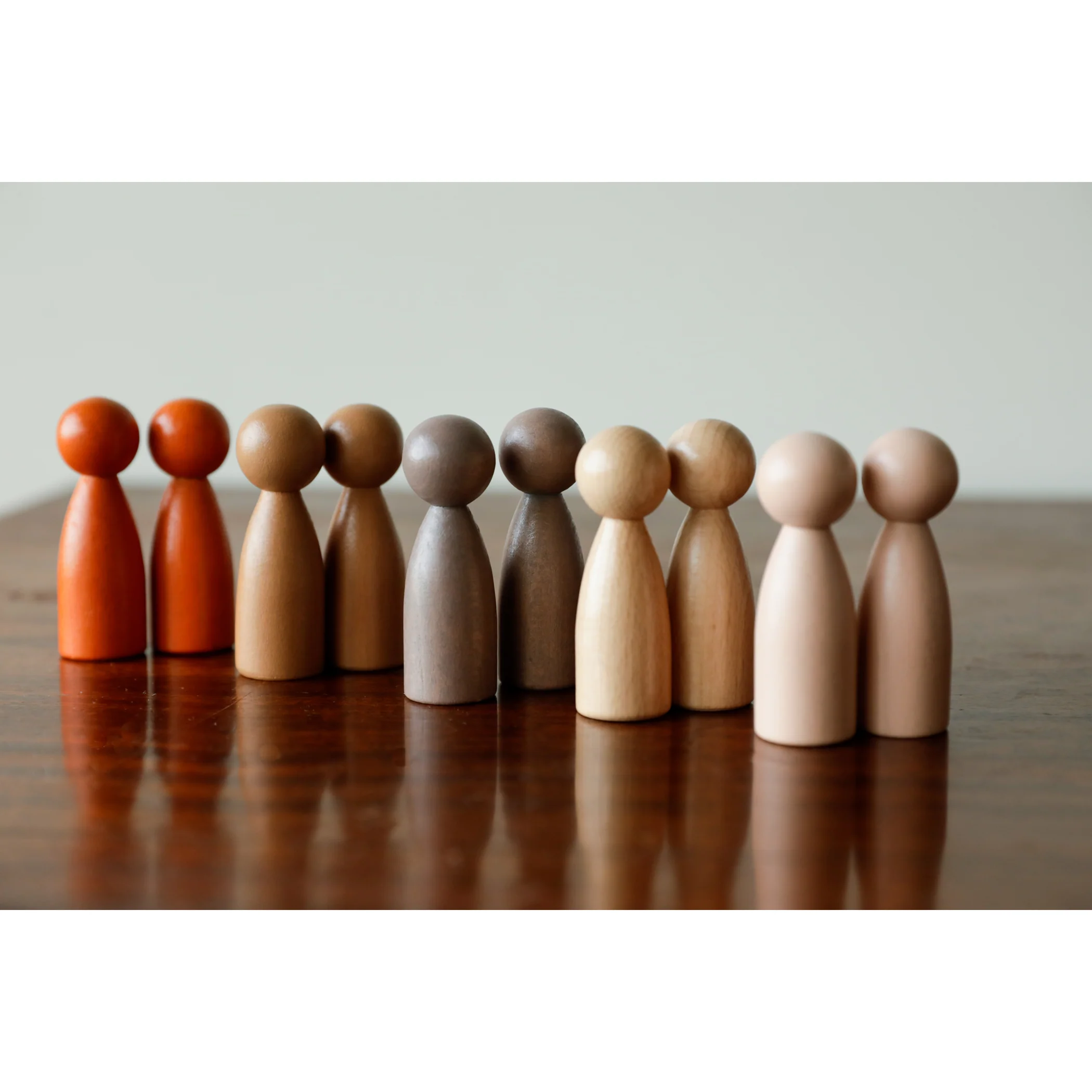 The Freckled Frog Global Friends Wooden Peg People - Set of 10 - Image 3