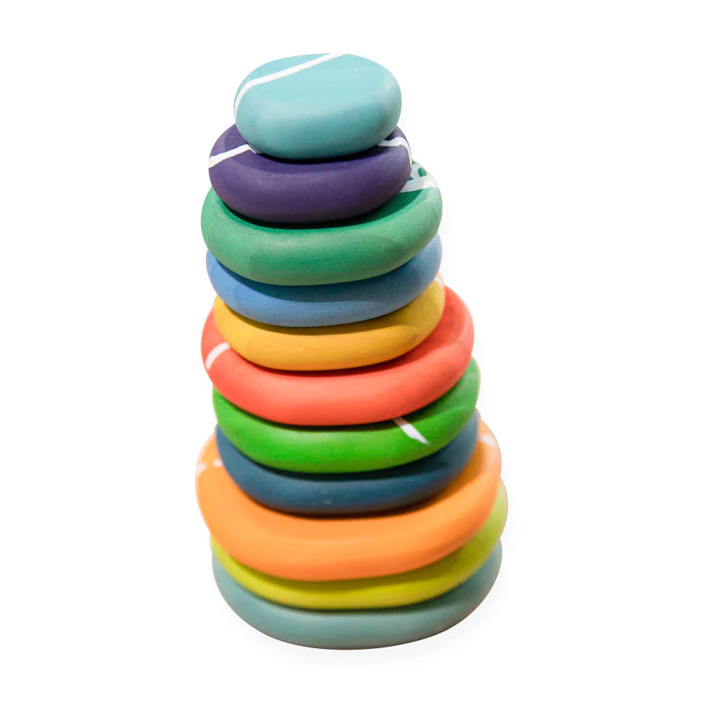 The Freckled Frog Playful Pebbles – Colorful Stacking Set - Image 4