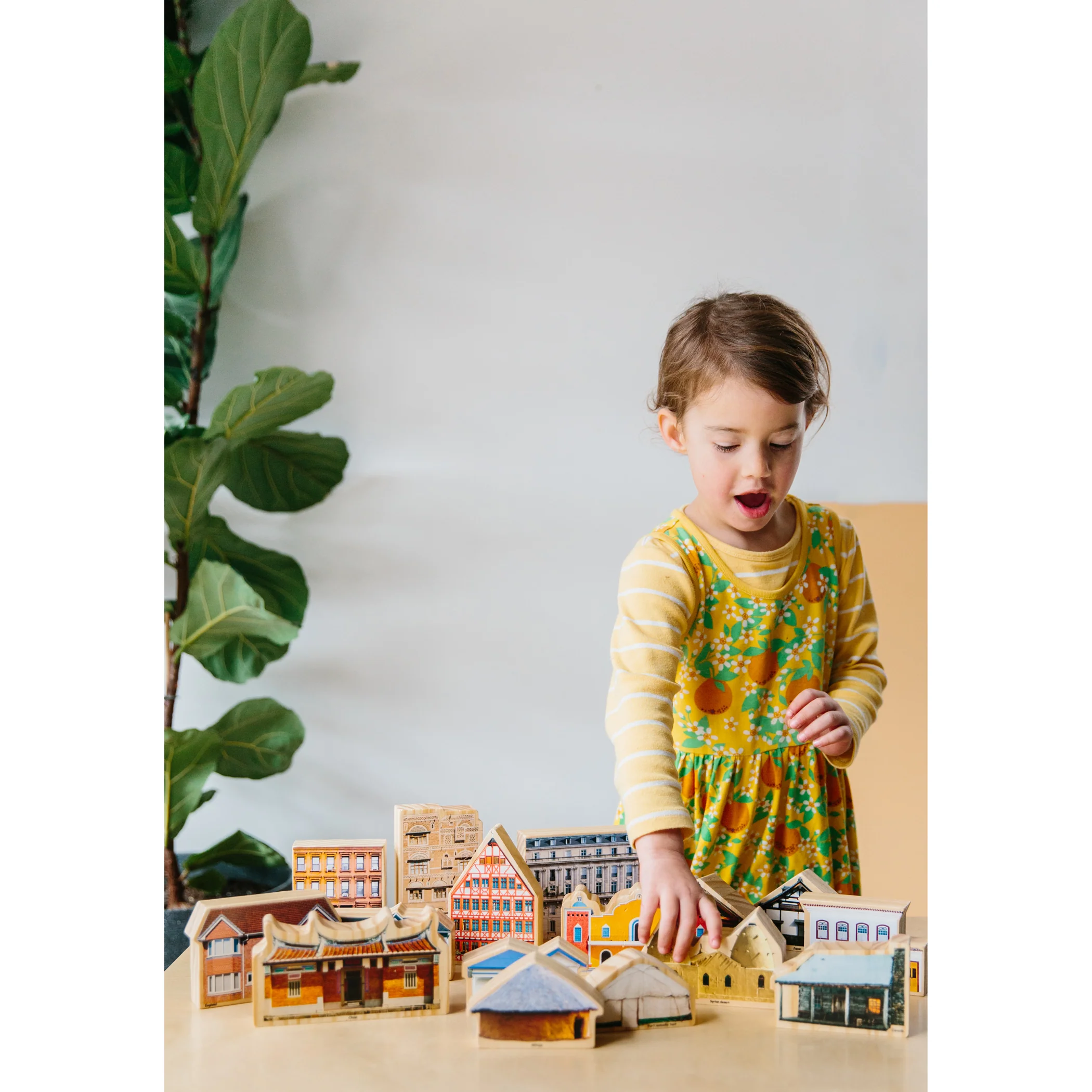 The Freckled Frog Global Homes Adventure Wooden Blocks - Set of 17 - Ages 1+ - Image 2