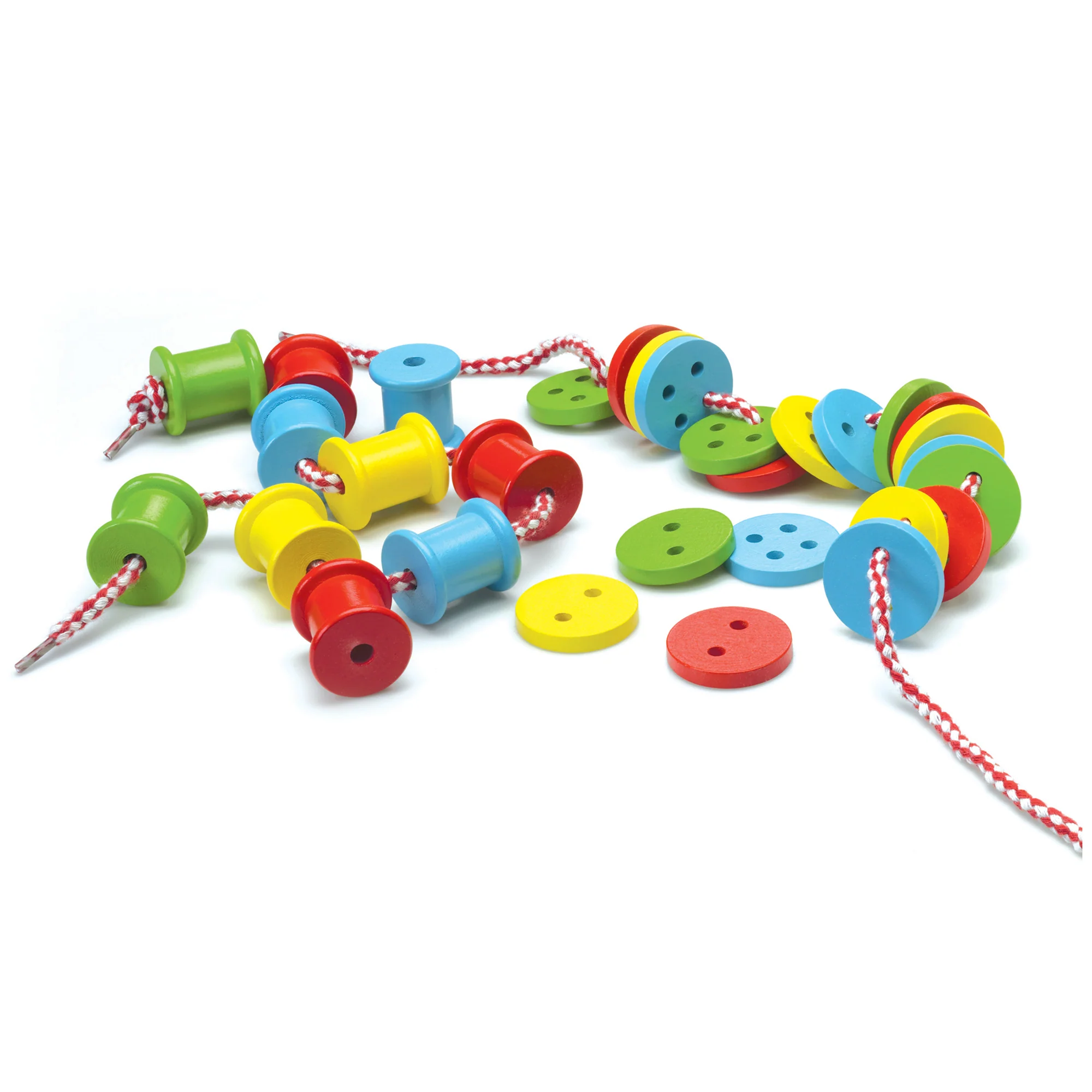 Original Toy Company Colorful Threading Buttons & Spools Set - Creative Play