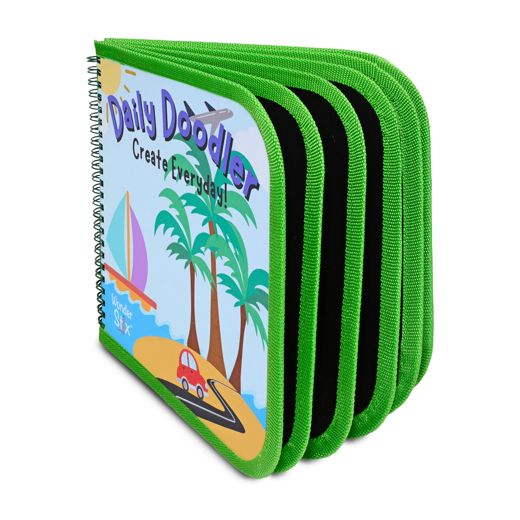 The Pencil Grip Daily Doodler Reusable Activity Book - Travel Cover with 4 Wonder Stix - Image 2