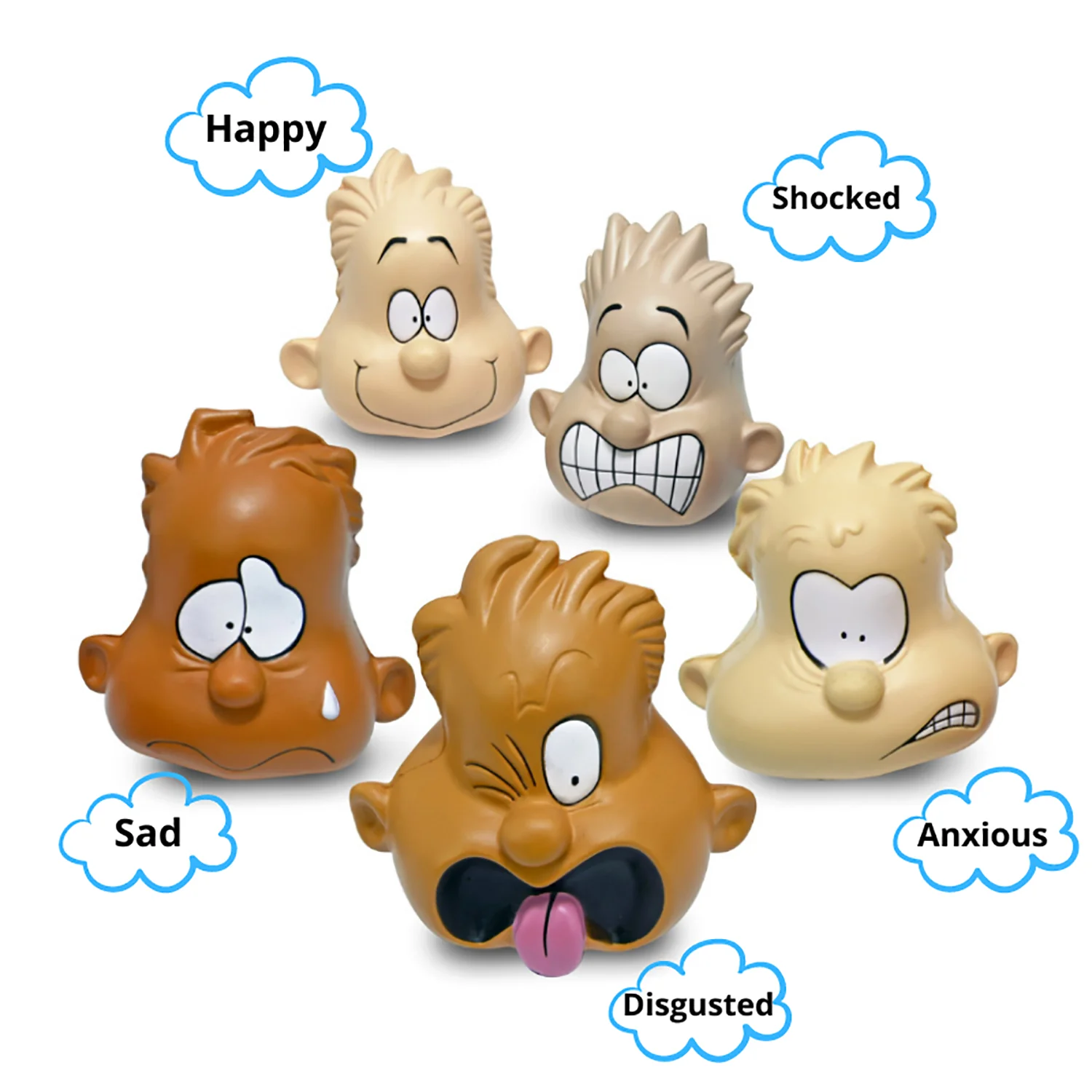 The Pencil Grip Feeling Heads, Multicultural - Emotion Expression Stress Balls - Image 2