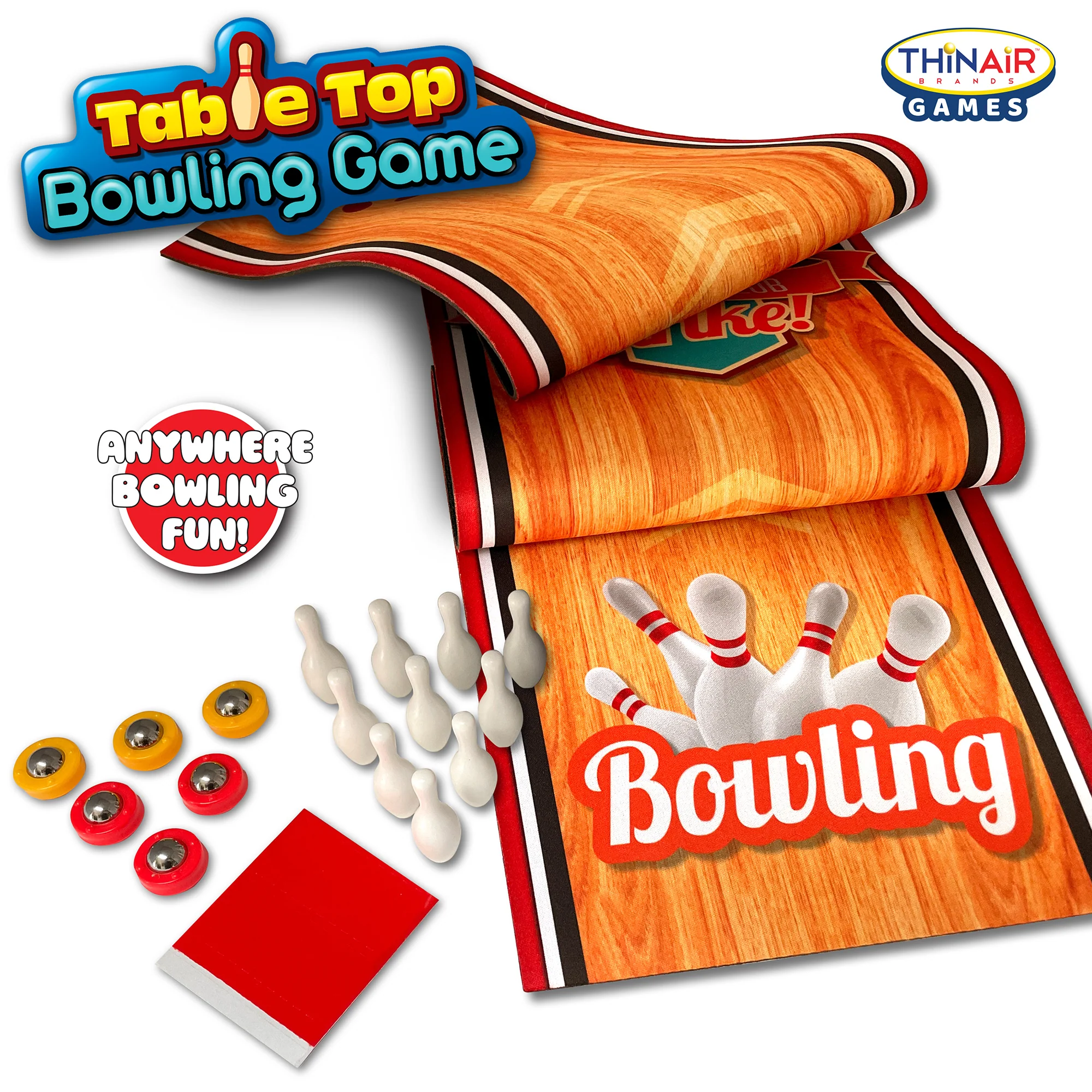 Thin Air Games Tabletop Bowling Set - Roll-Up Alley & Fun for Family - Image 2