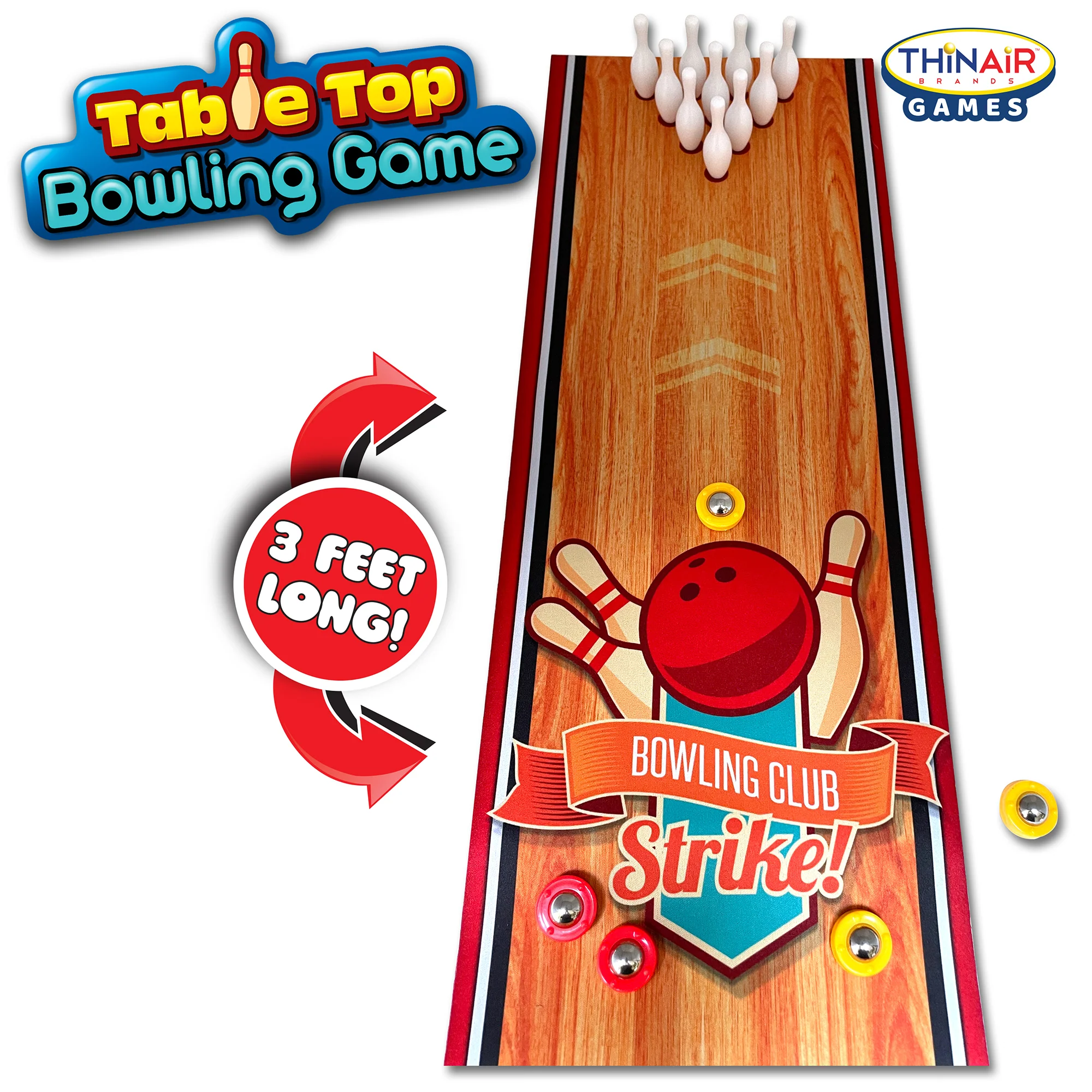 Thin Air Games Tabletop Bowling Set - Roll-Up Alley & Fun for Family - Image 3