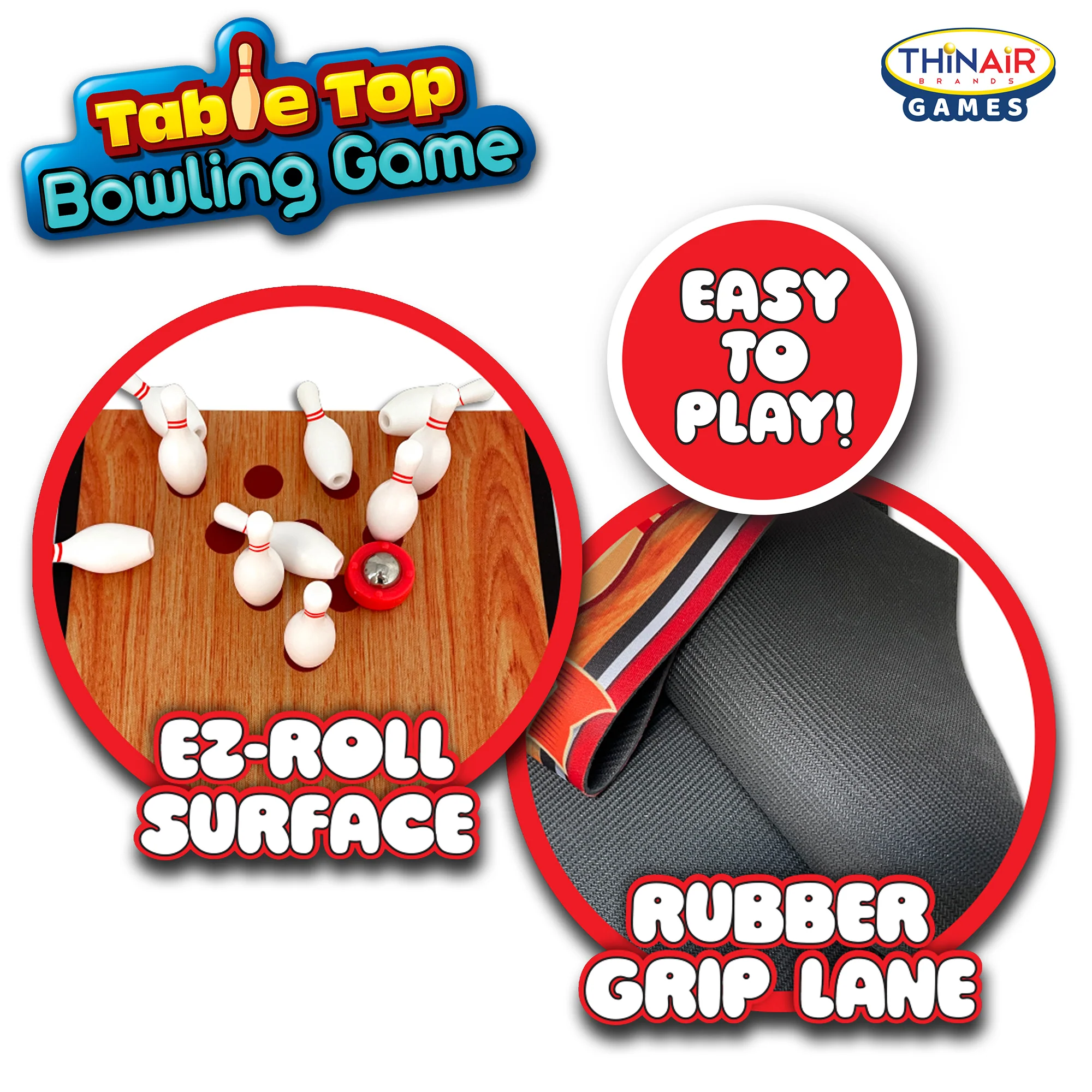 Thin Air Games Tabletop Bowling Set - Roll-Up Alley & Fun for Family - Image 4
