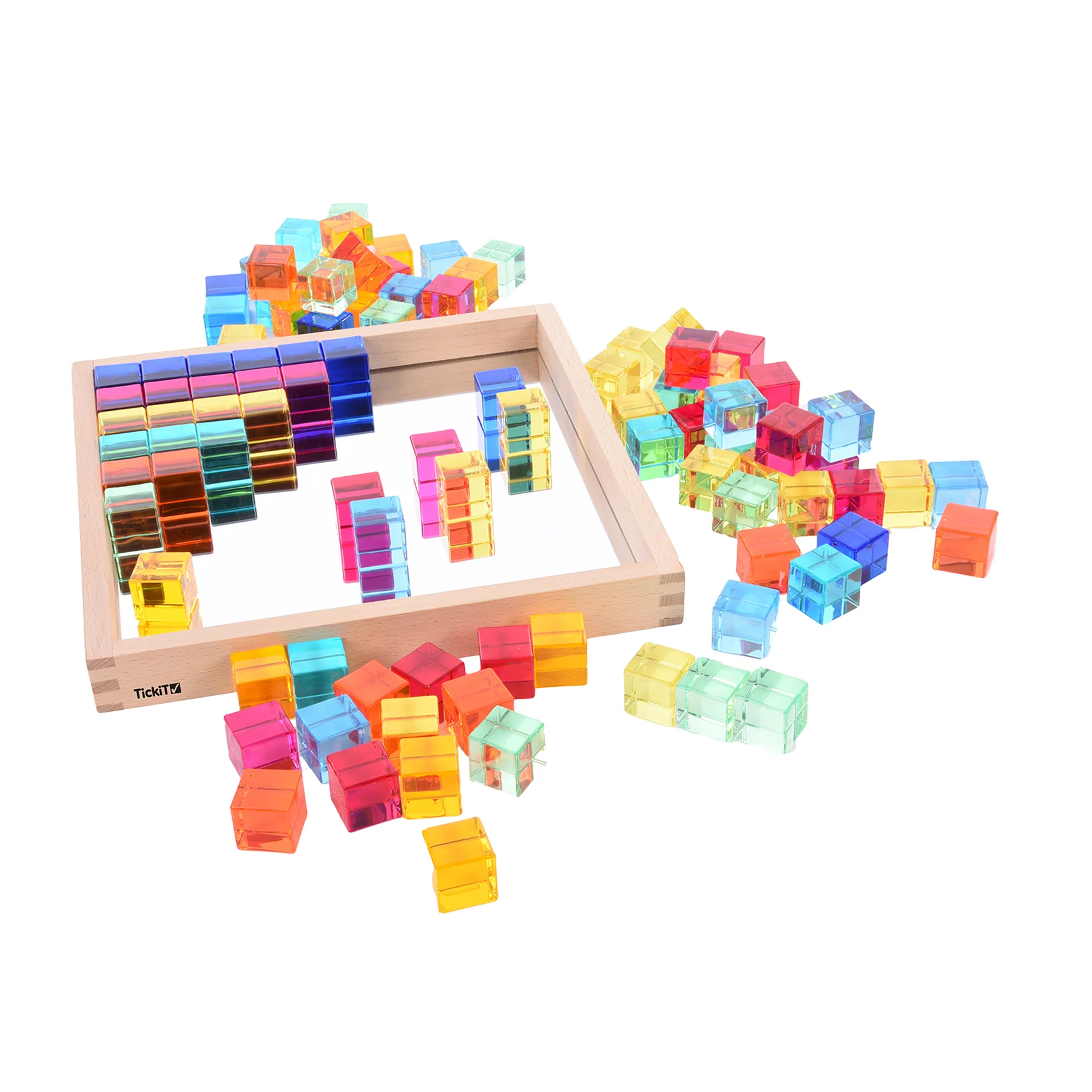 TickiT Gem Cube Mirror Tray - Colorful Sensory Exploration - Image 7