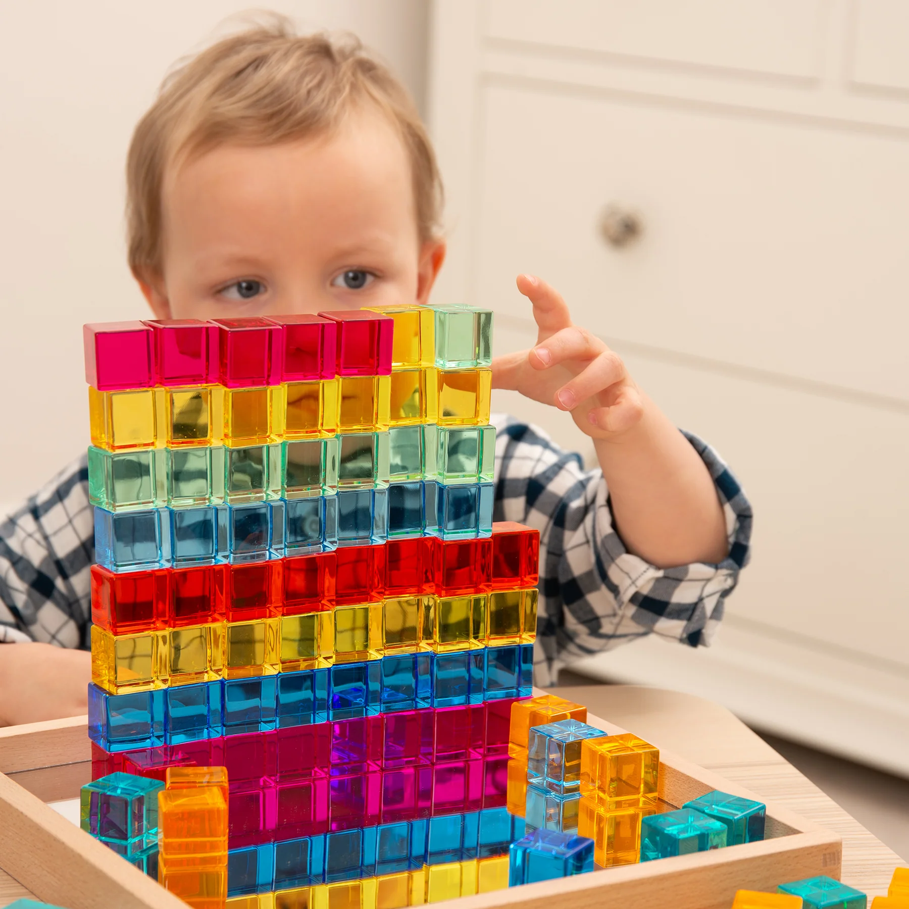TickiT Gem Cube Mirror Tray - Colorful Sensory Exploration - Image 9