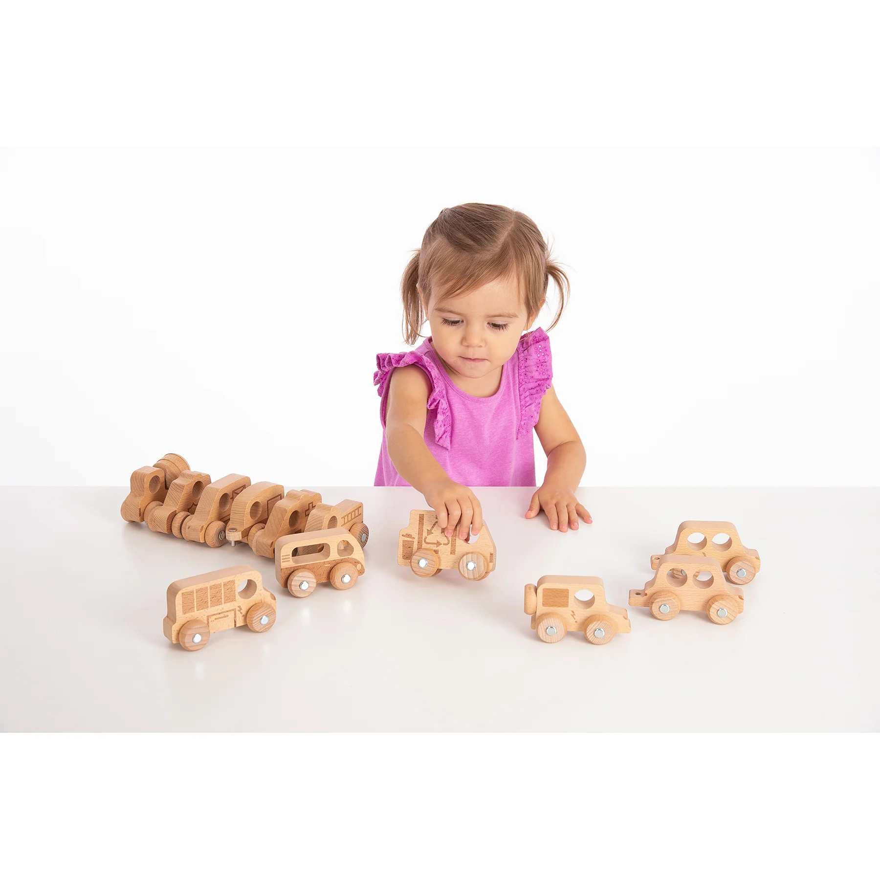TickiT Natural Wooden Vehicles Set - 12 Piece Playset - Image 4
